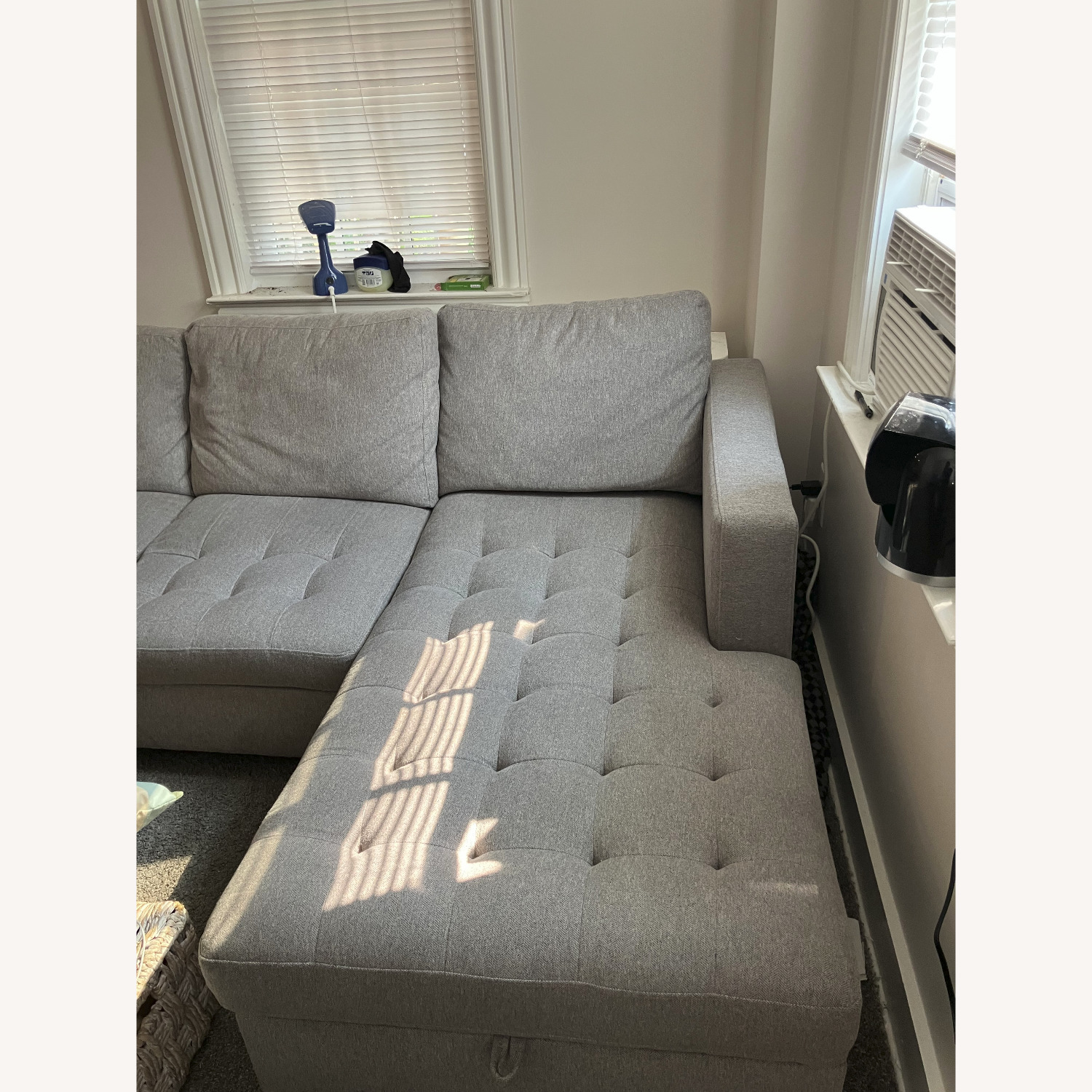 World Market Light Gray Fabric 2 Piece Sectional - image-2