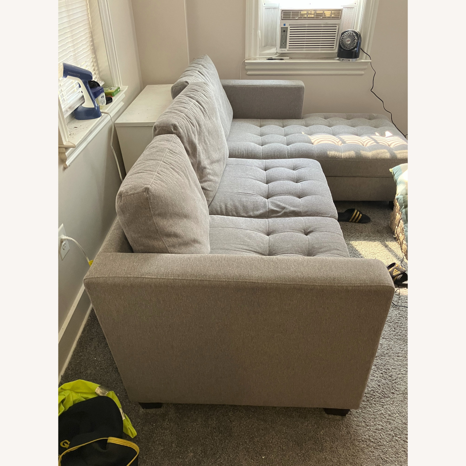 World Market Light Gray Fabric 2 Piece Sectional - image-3