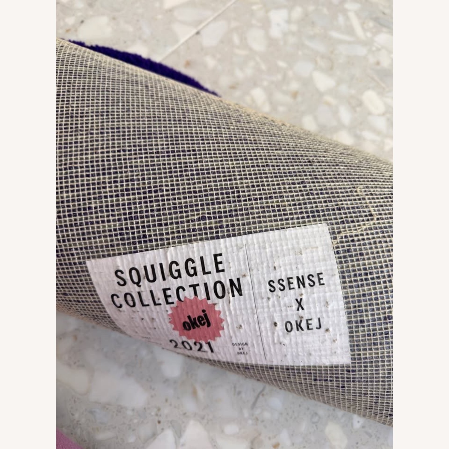 Okej Studio Purple Squiggle Wool Area Rug 5' x 6' - image-3