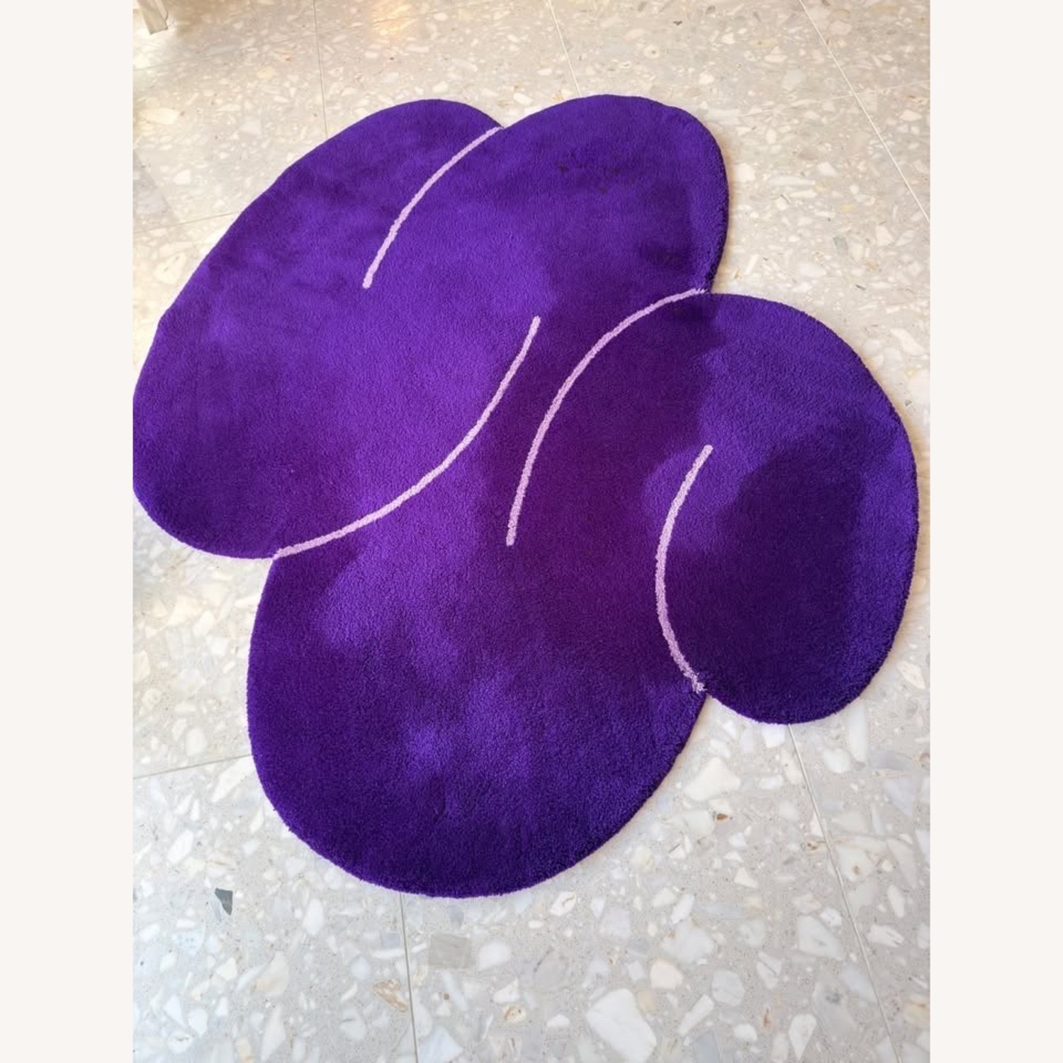 Okej Studio Purple Squiggle Wool Area Rug 5' x 6' - image-1