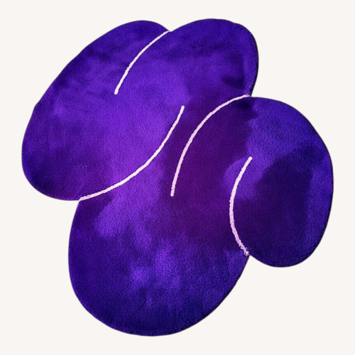 Used Okej Studio Purple Squiggle Wool Area Rug 5' x 6' for sale on AptDeco