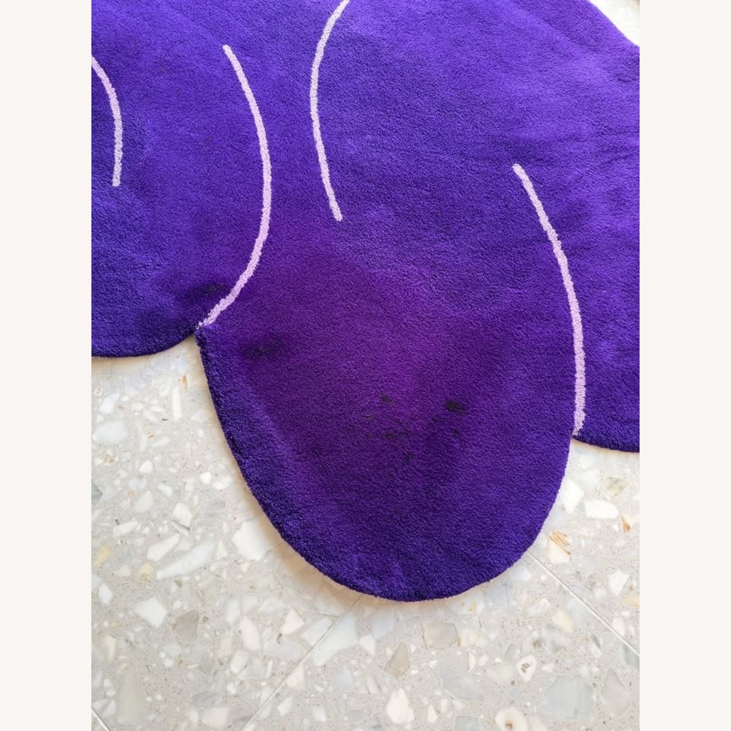 Okej Studio Purple Squiggle Wool Area Rug 5' x 6' - image-2