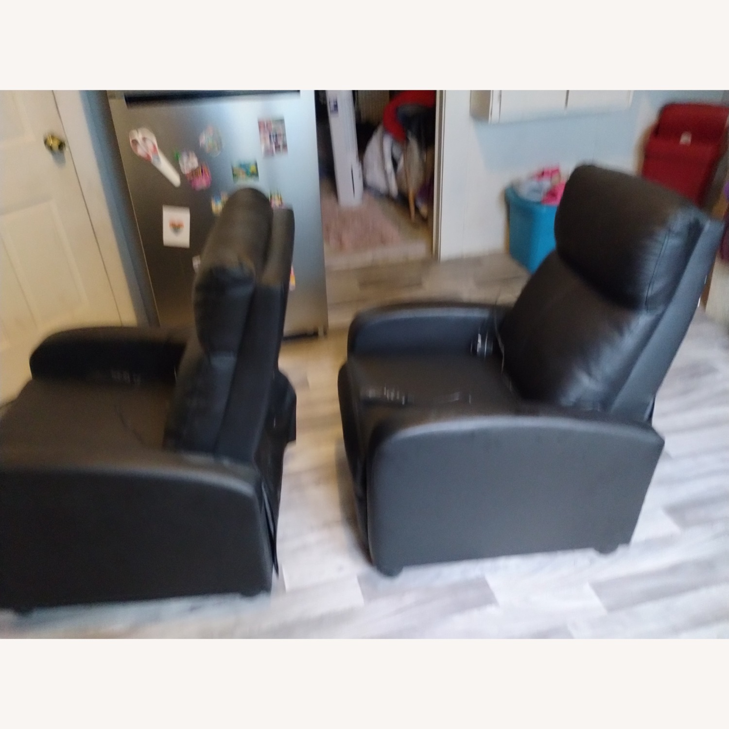 Black Leather Recliner With Massage Remote - image-3