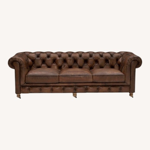 Used Joybird Liam Dark Brown Leather 3+ Seater Sofa for sale on AptDeco