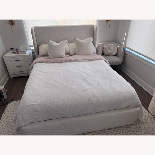 Used Castlery Dalton Queen Storage Linen Bed for sale on AptDeco
