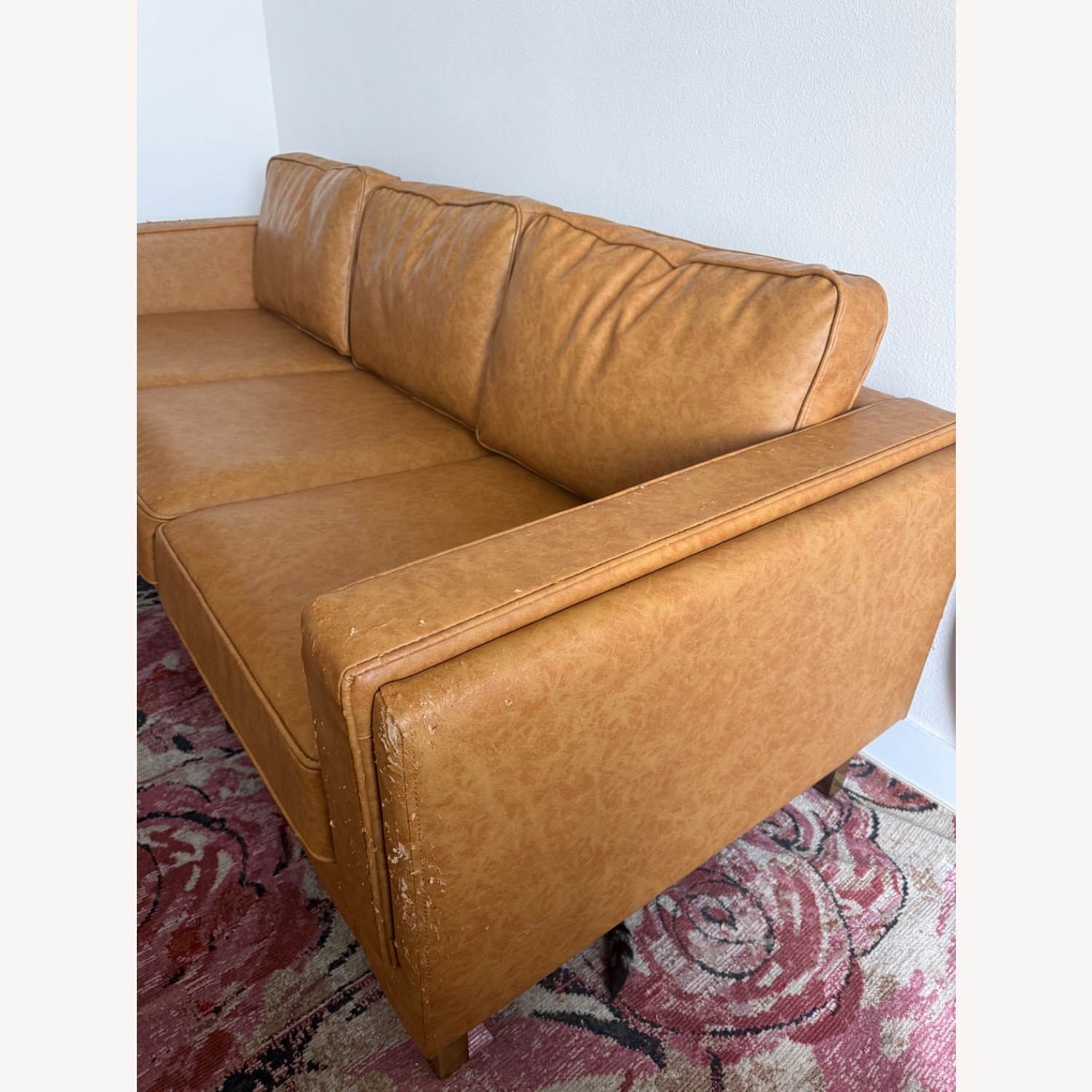 Albany Park Albany Gold Leather 3+ Seater Sofa - image-10