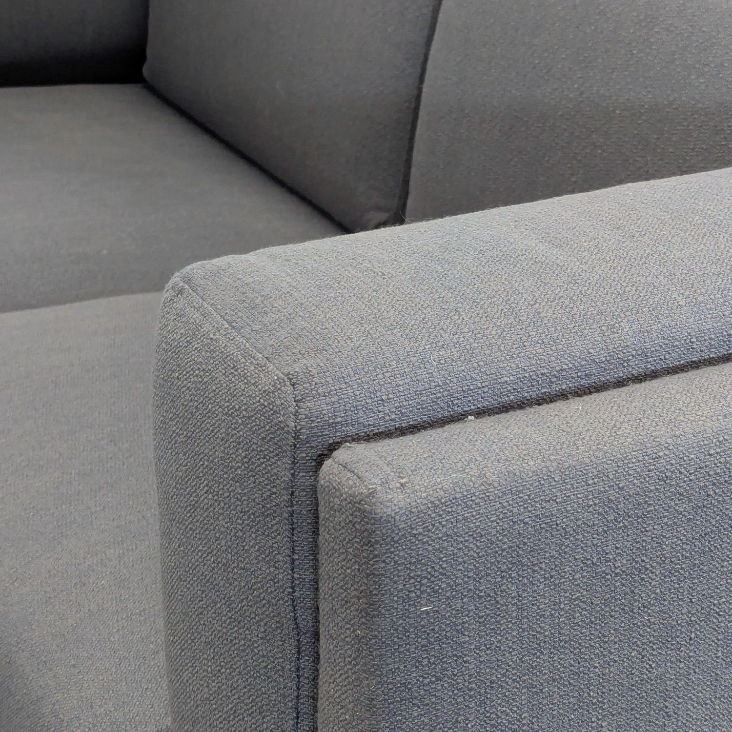 CB2 Ciudad Modern Dark Gray Loveseat with Metal - image-5