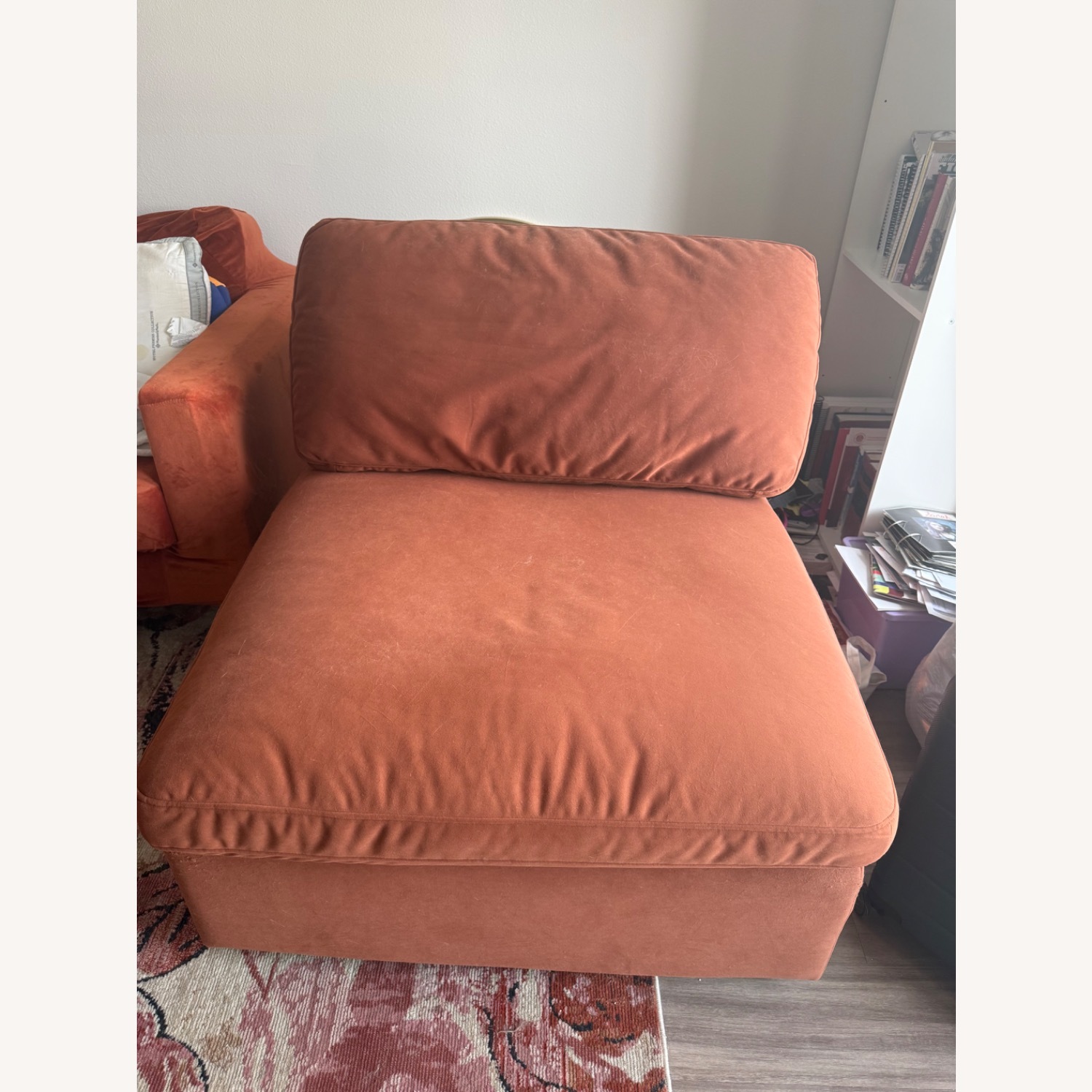 Albany Park Kova Orange Velvet Armchair - image-1