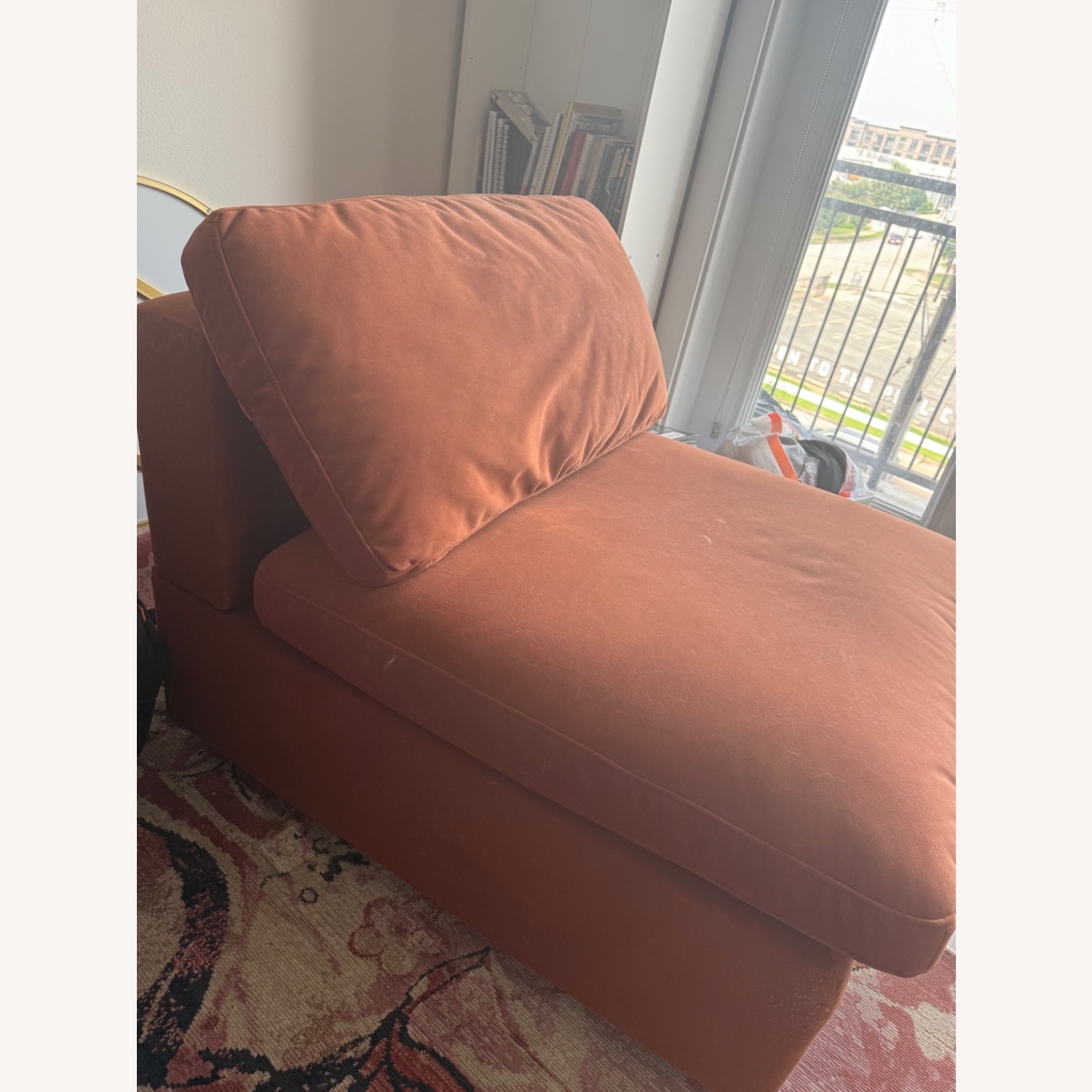 Albany Park Kova Orange Velvet Armchair - image-3