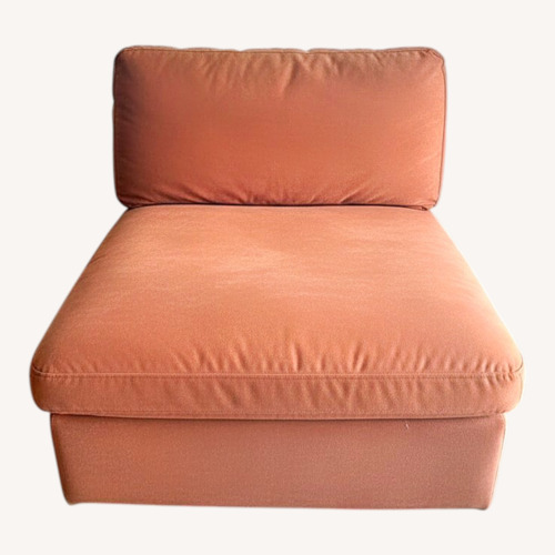 Used Albany Park Kova Orange Velvet Armchair for sale on AptDeco
