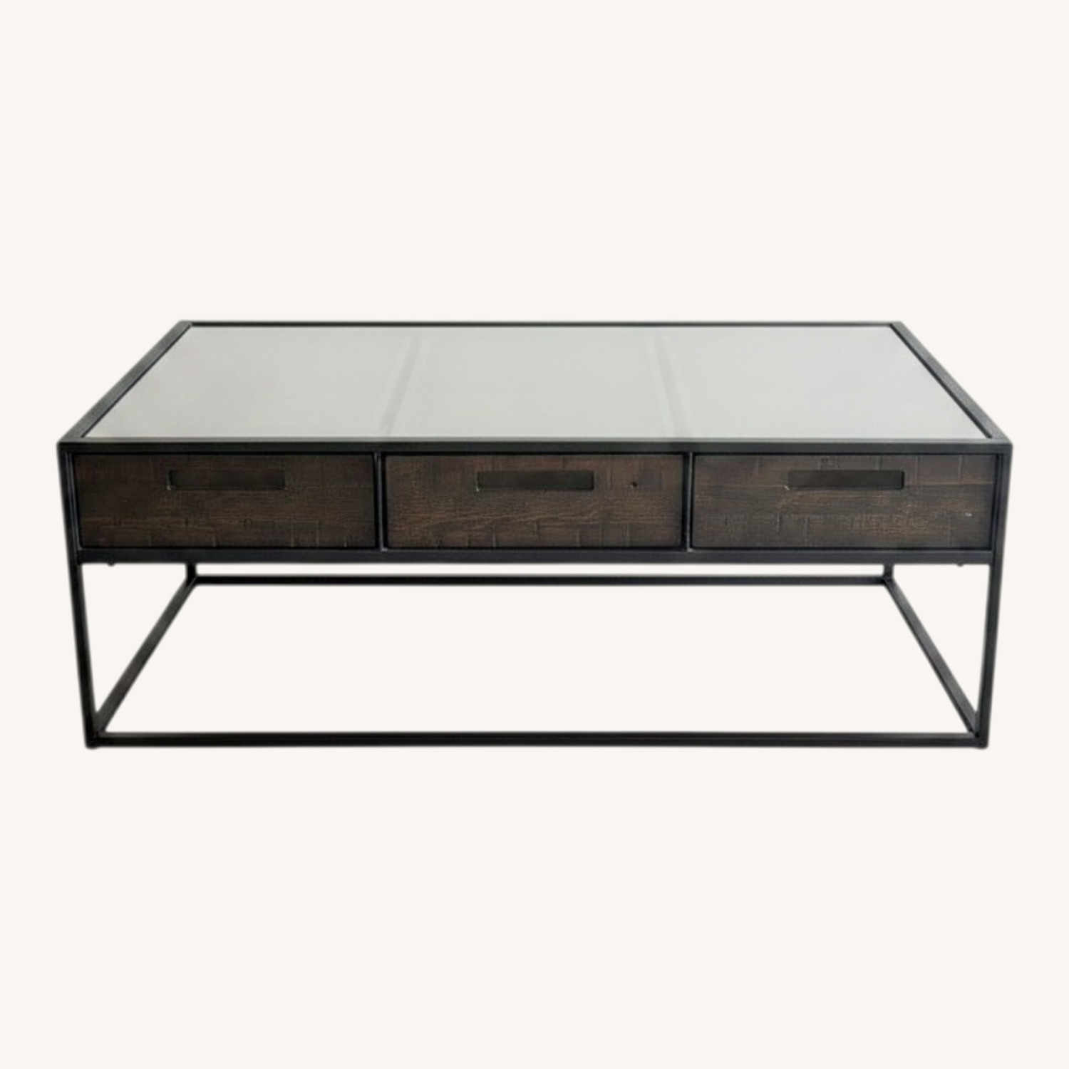 Living Spaces Dark Brown Glass Coffee Table - image-0