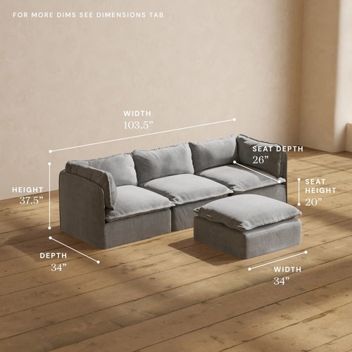 Used Light Gray 3+ Piece Sectional for sale on AptDeco