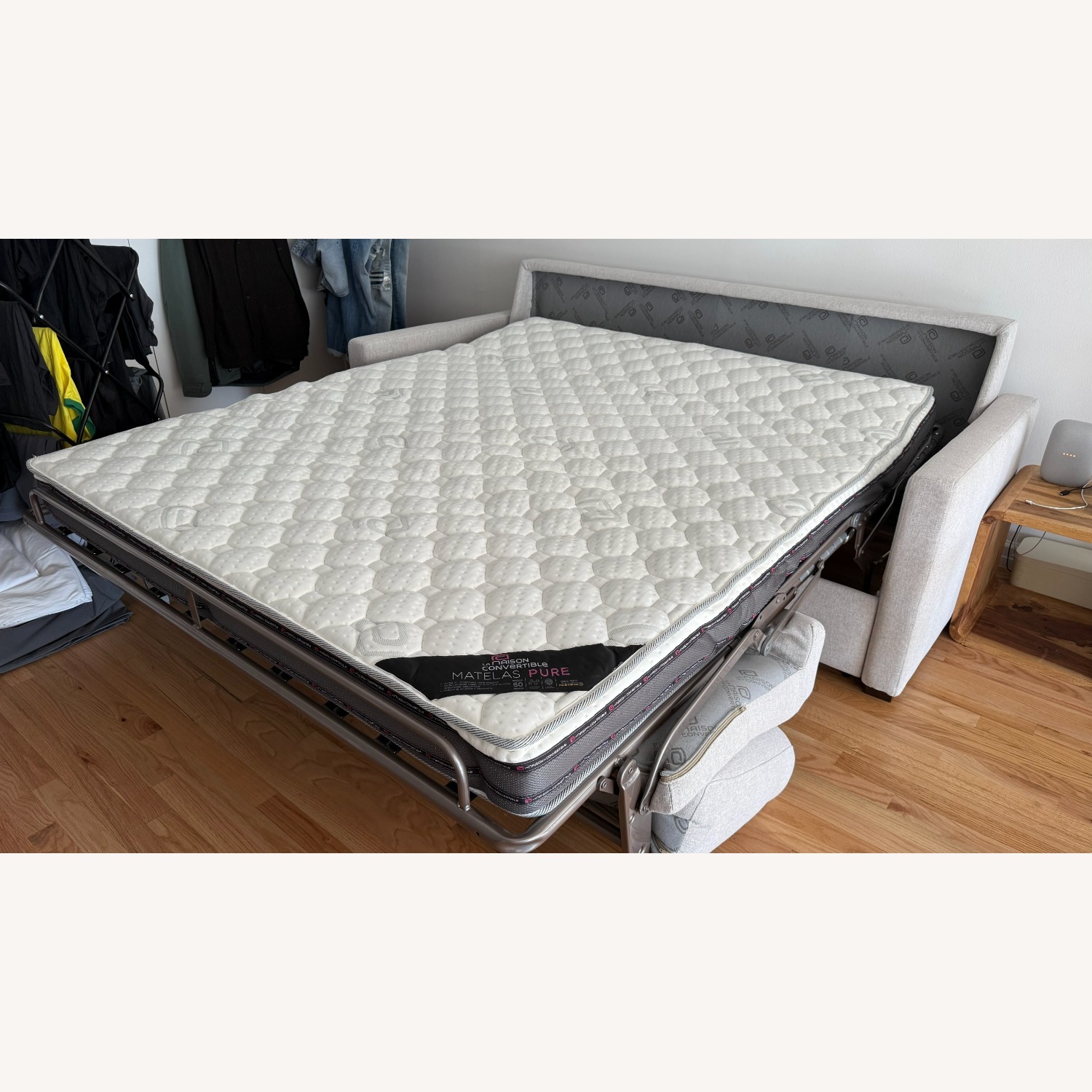 La Maison du Convertible Light Grey Sofa Bed - image-6