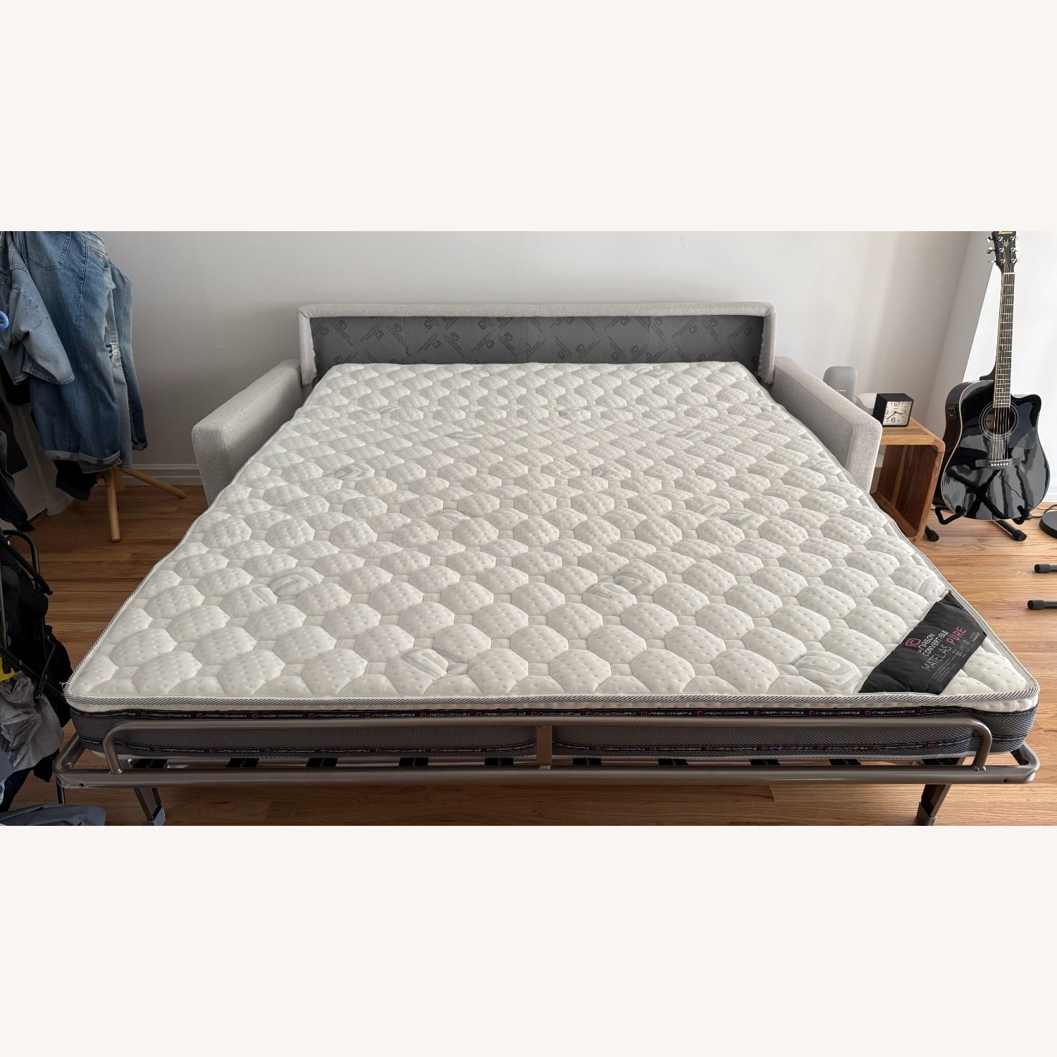 La Maison du Convertible Light Grey Sofa Bed - image-5