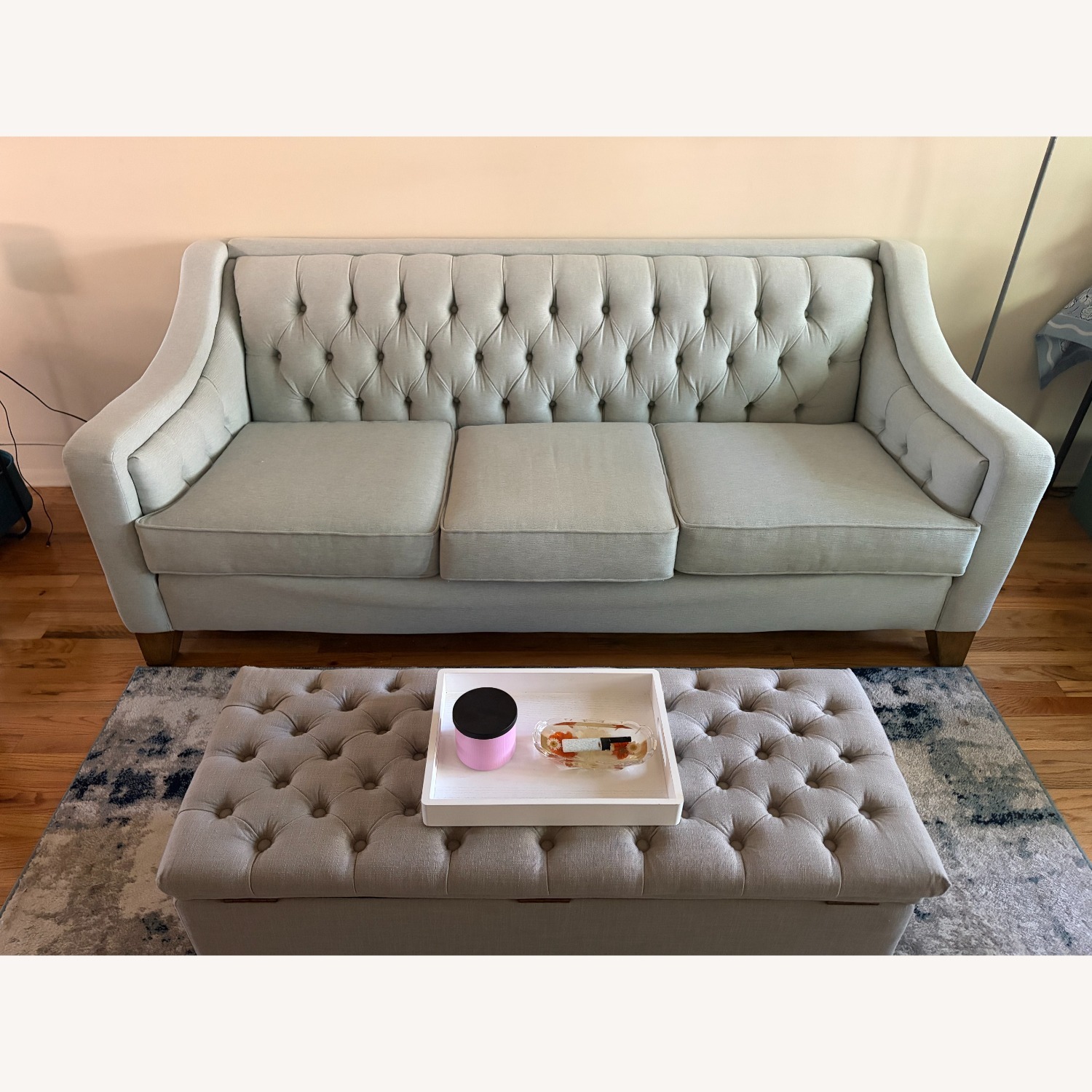 Flexsteel Light Blue Fabric 3+ Seater Sofa - image-2