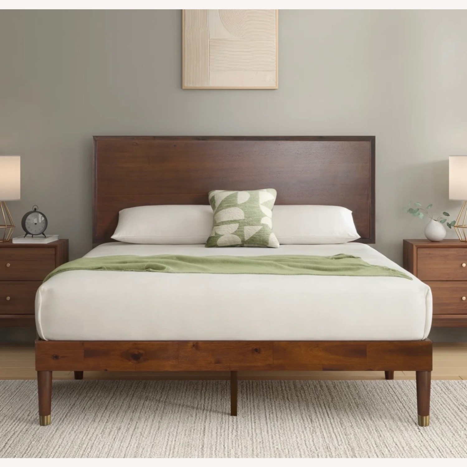 Hermes Dark Brown Wood Full Bed - image-3