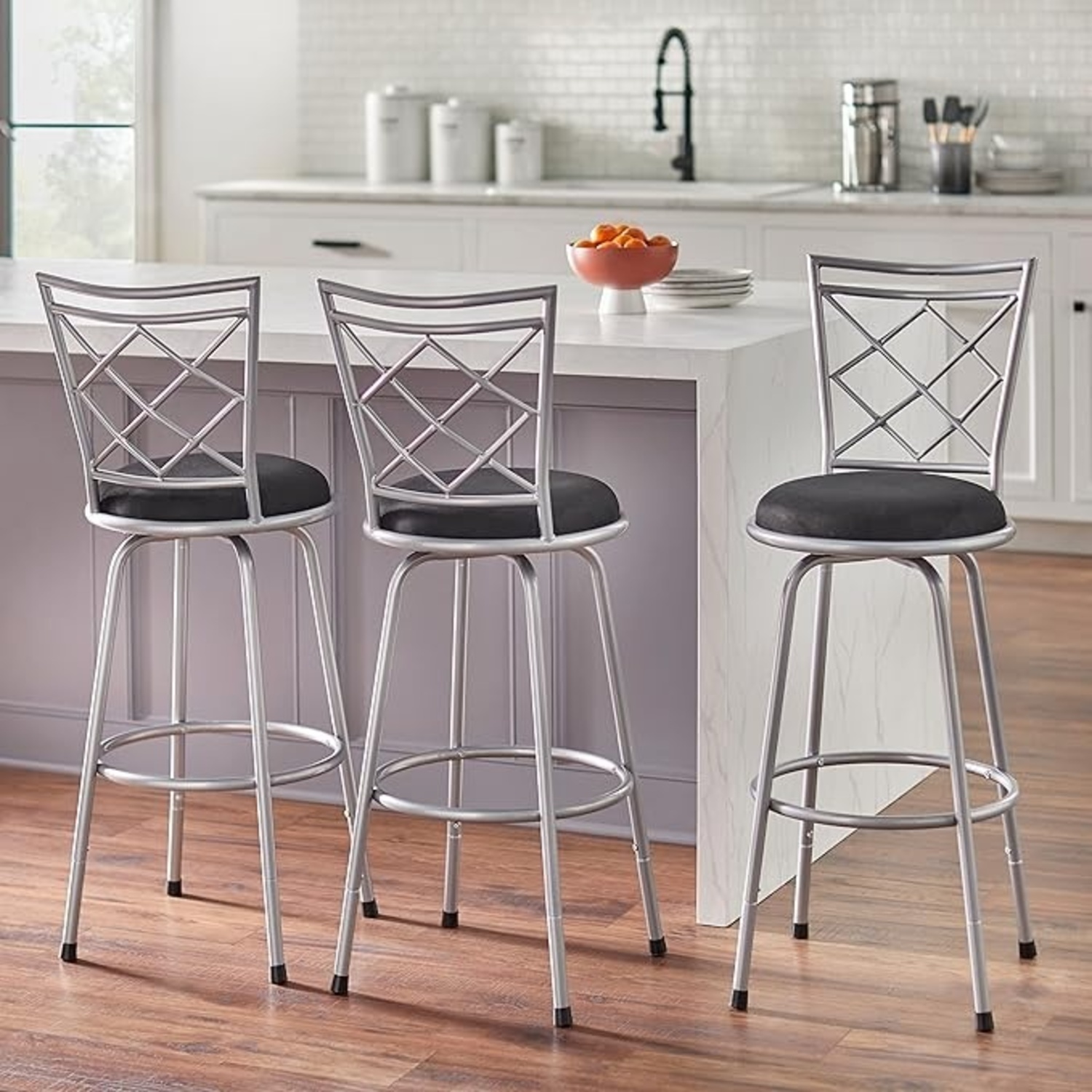 Amazon Silver Metal Stools - image-6