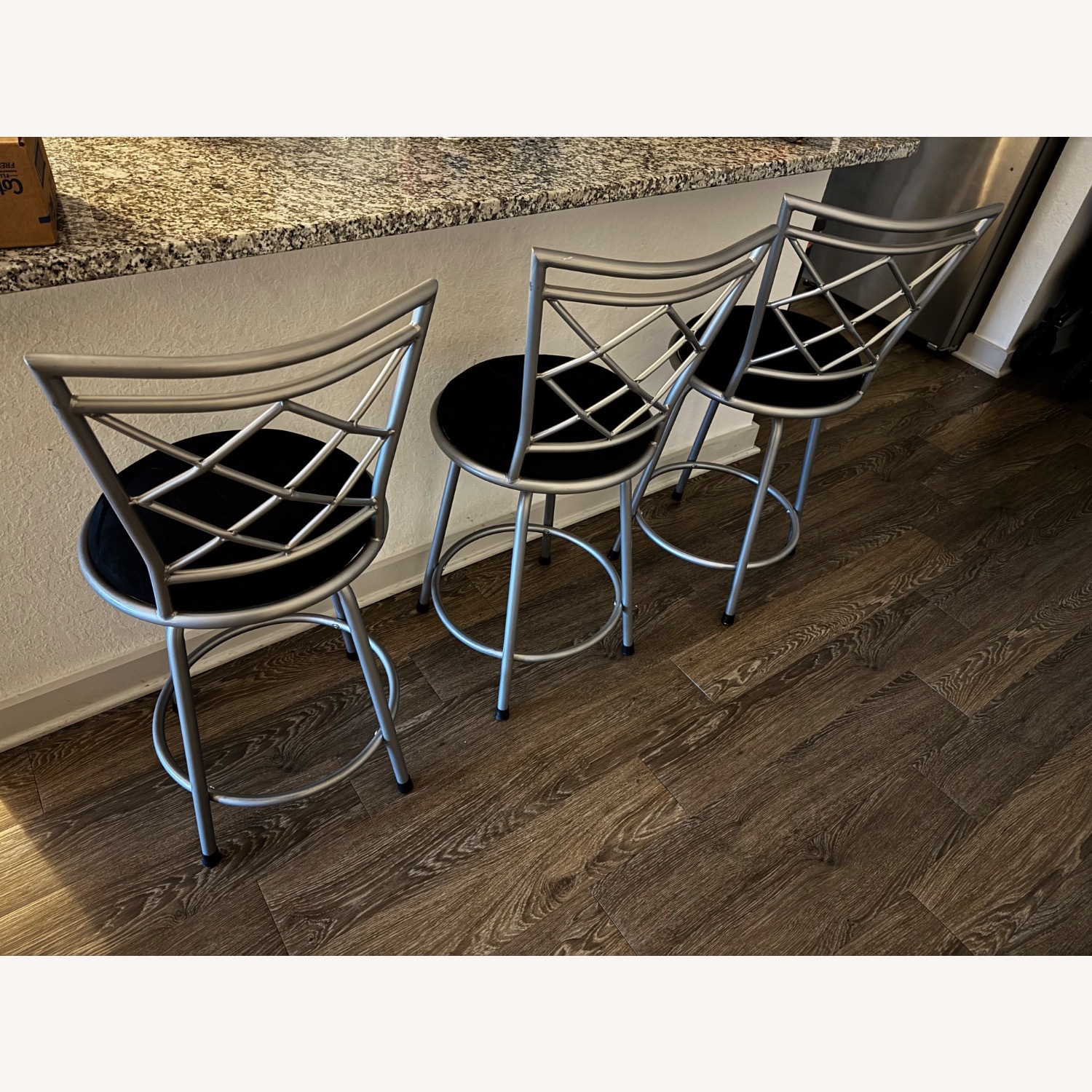 Amazon Silver Metal Stools - image-1