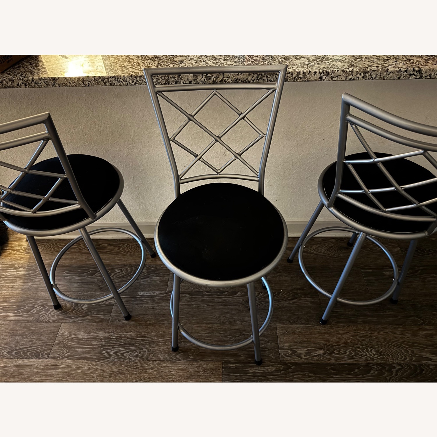 Amazon Silver Metal Stools - image-4