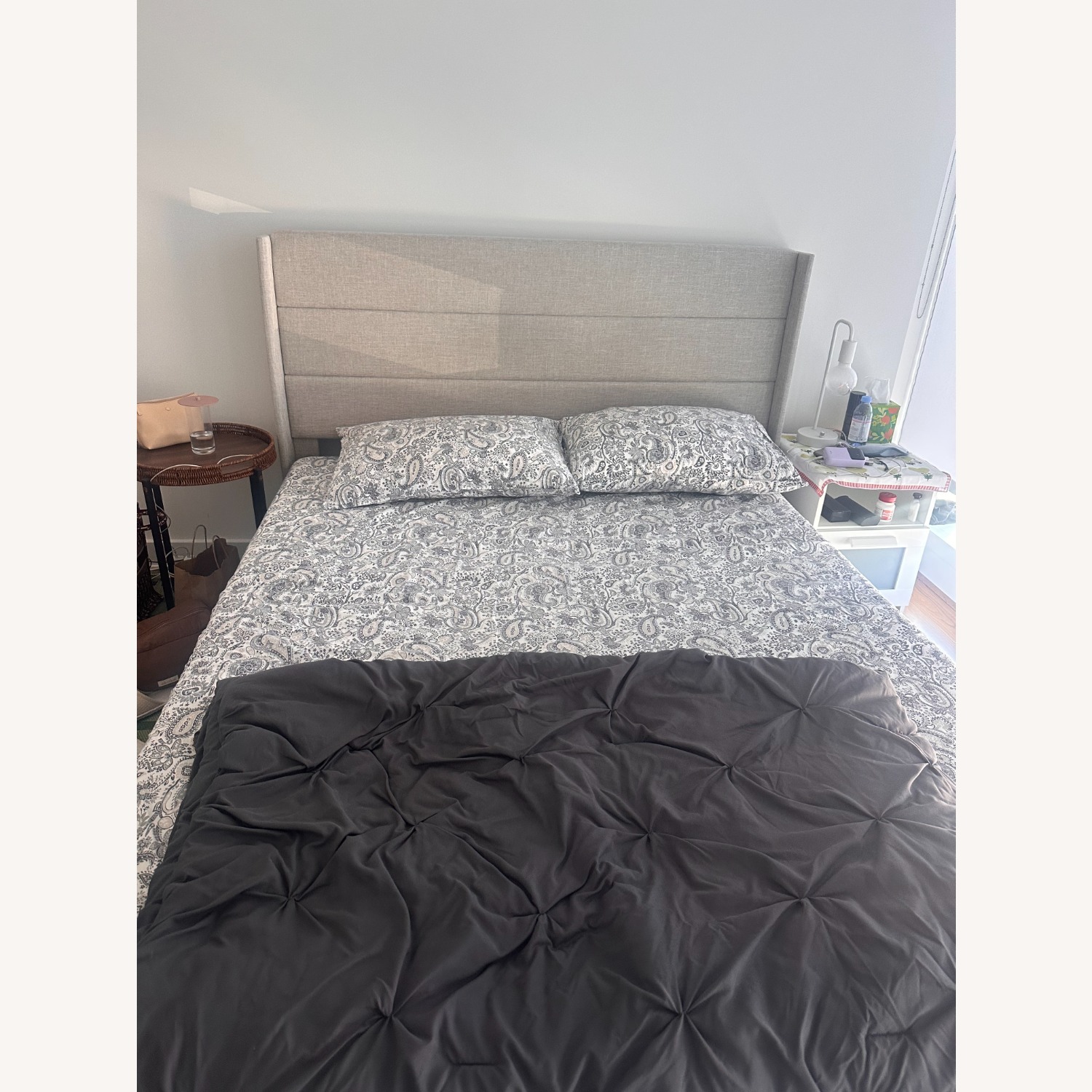 Upholstered Bed Frame with Lift Up Storage - image-3