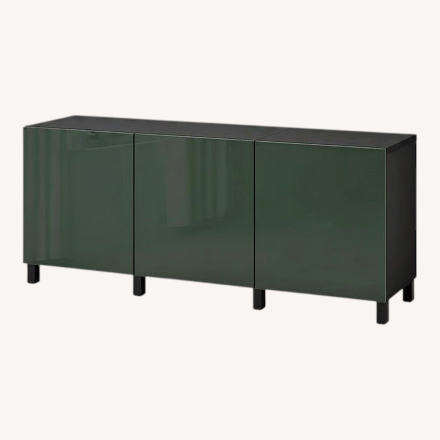 IKEA Besta High Gloss Dark Olive Green Sideboard - image-0