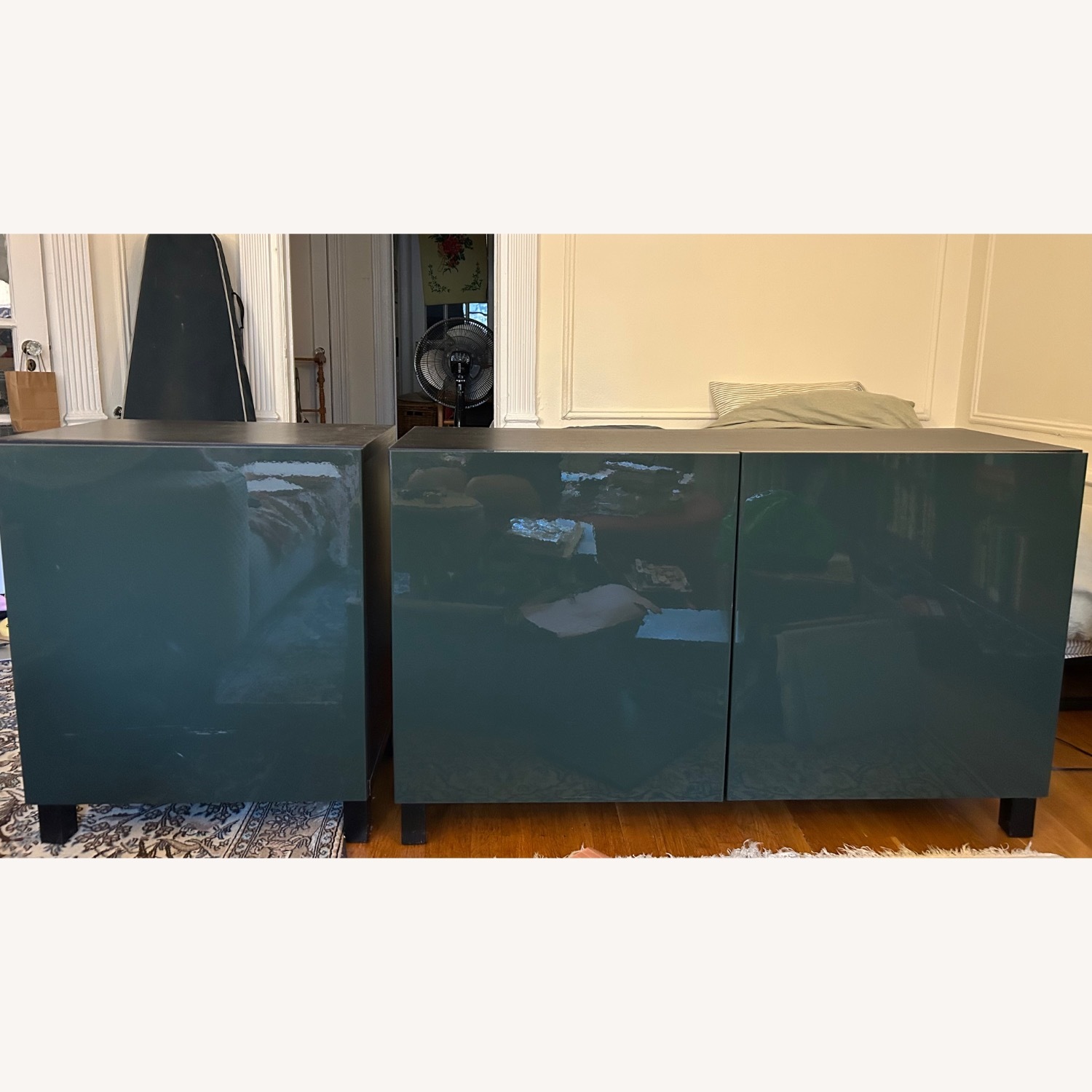 IKEA Besta High Gloss Dark Olive Green Sideboard - image-13