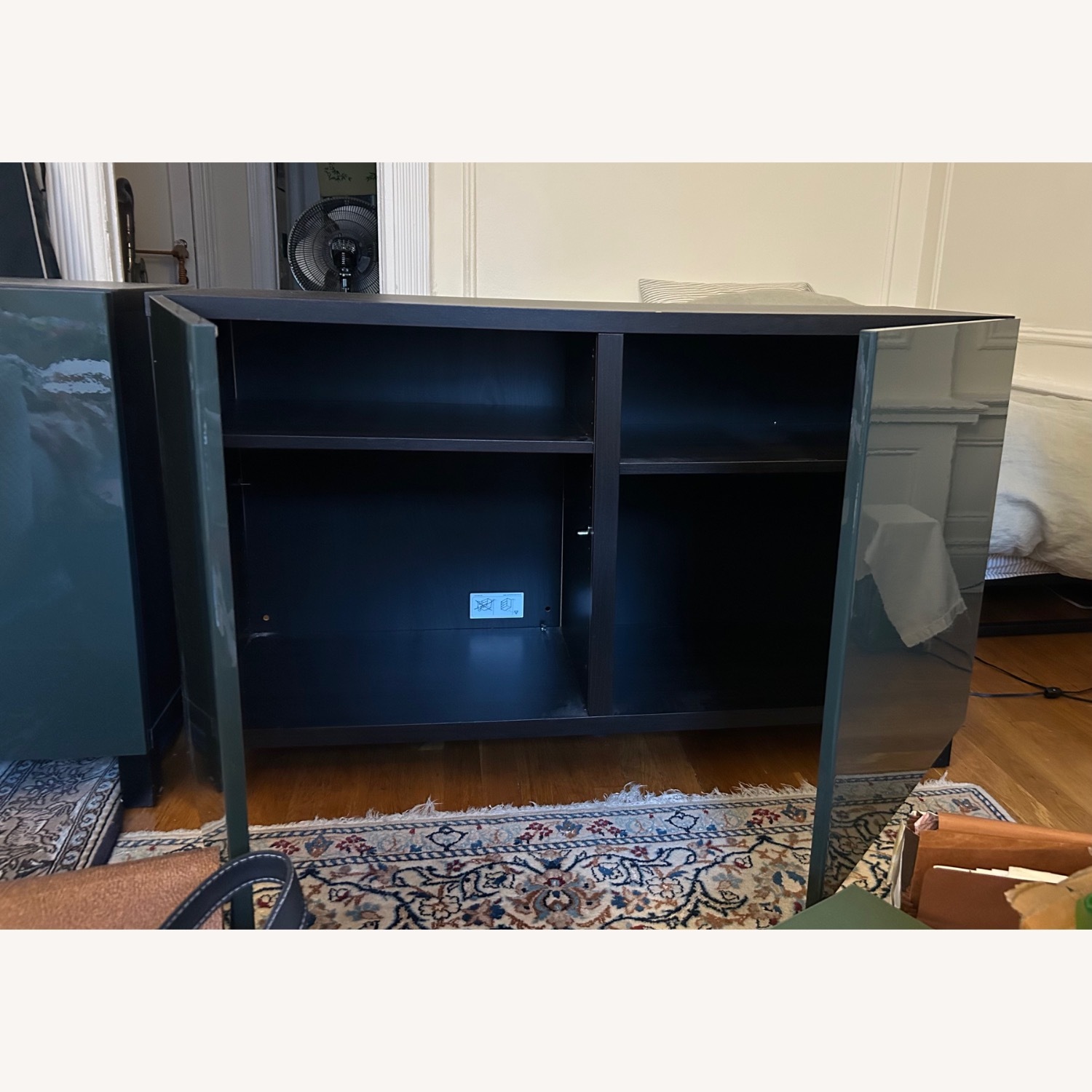 IKEA Besta High Gloss Dark Olive Green Sideboard - image-11