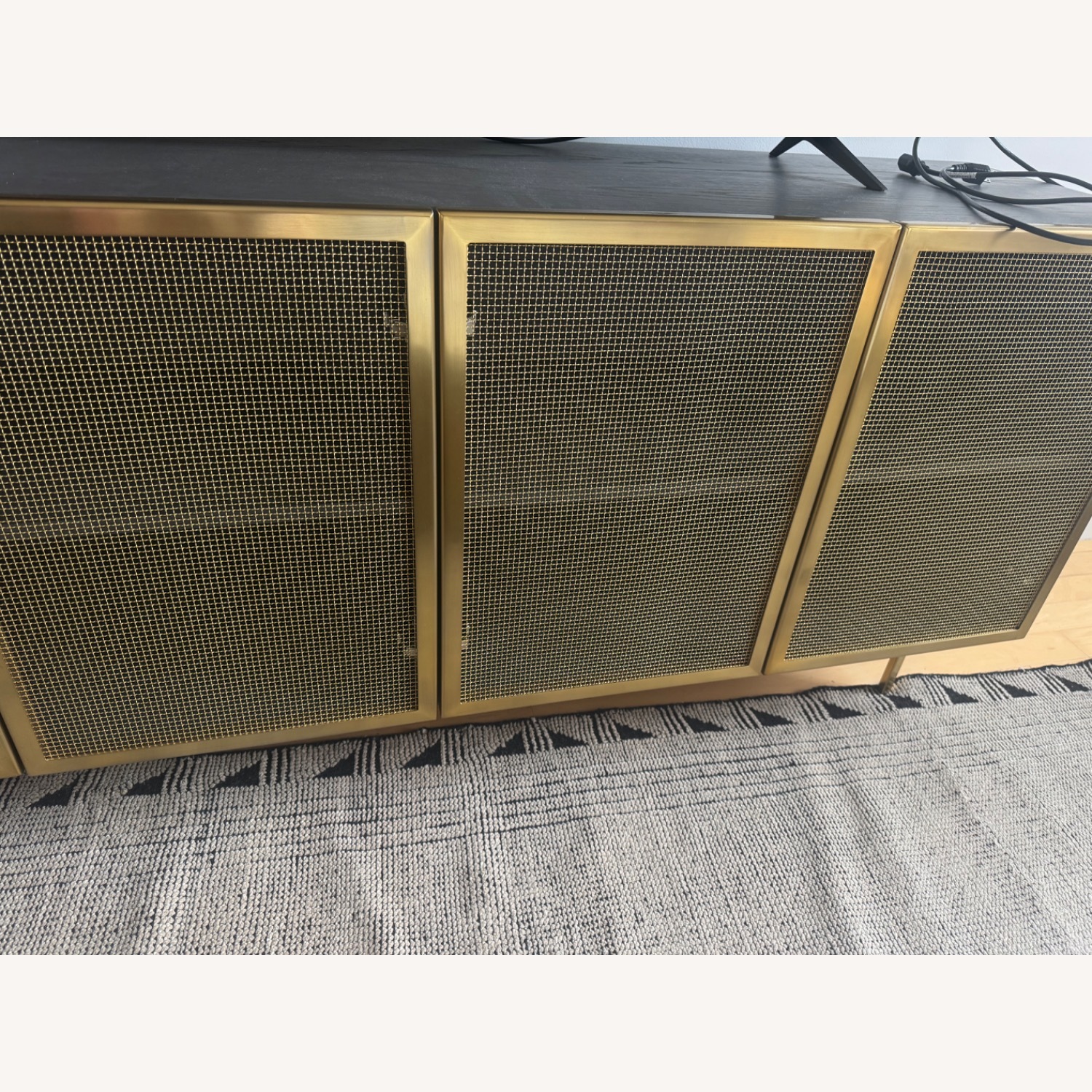 CB2 Trace 71" Brass Wire Mesh Credenza - image-3