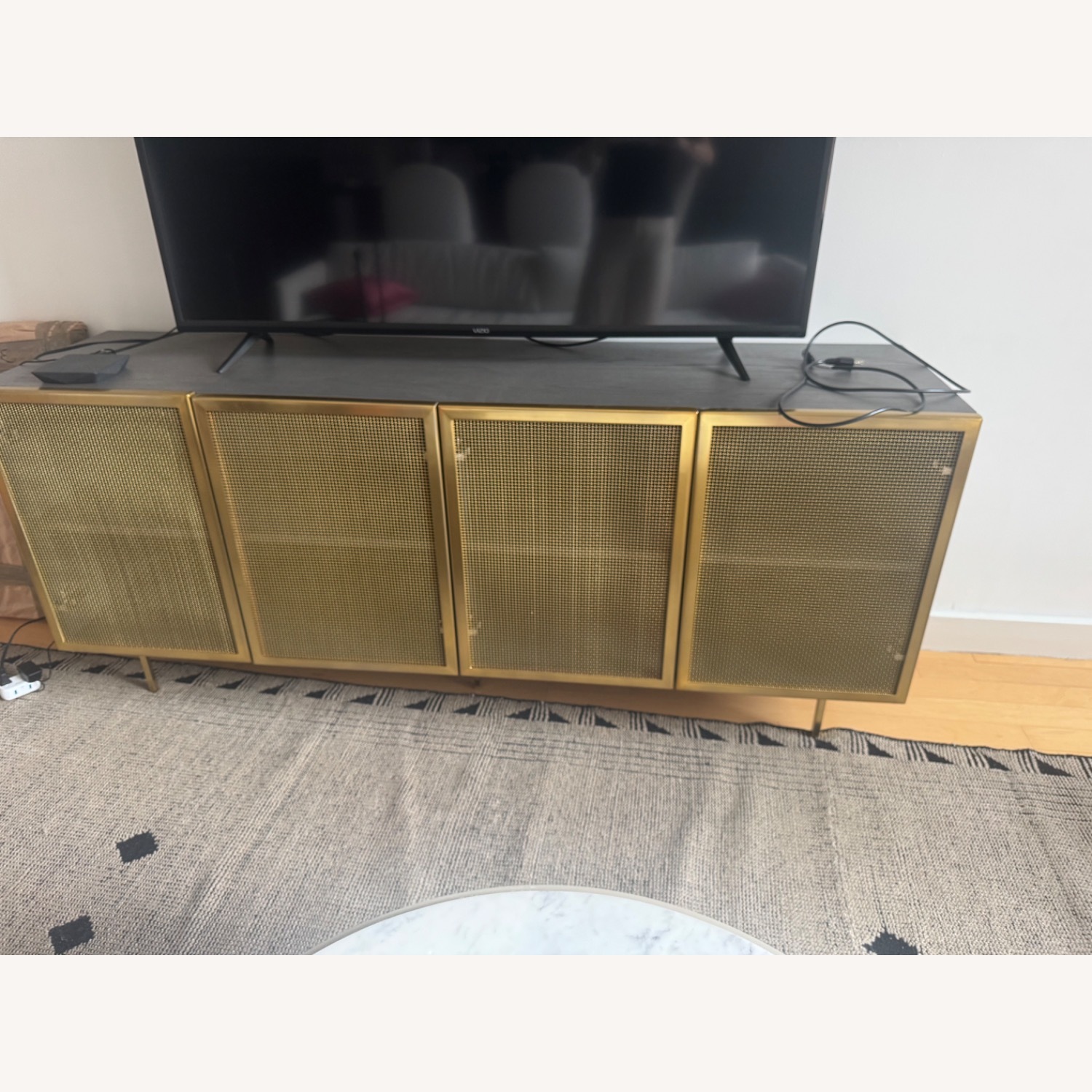 CB2 Trace 71" Brass Wire Mesh Credenza - image-4