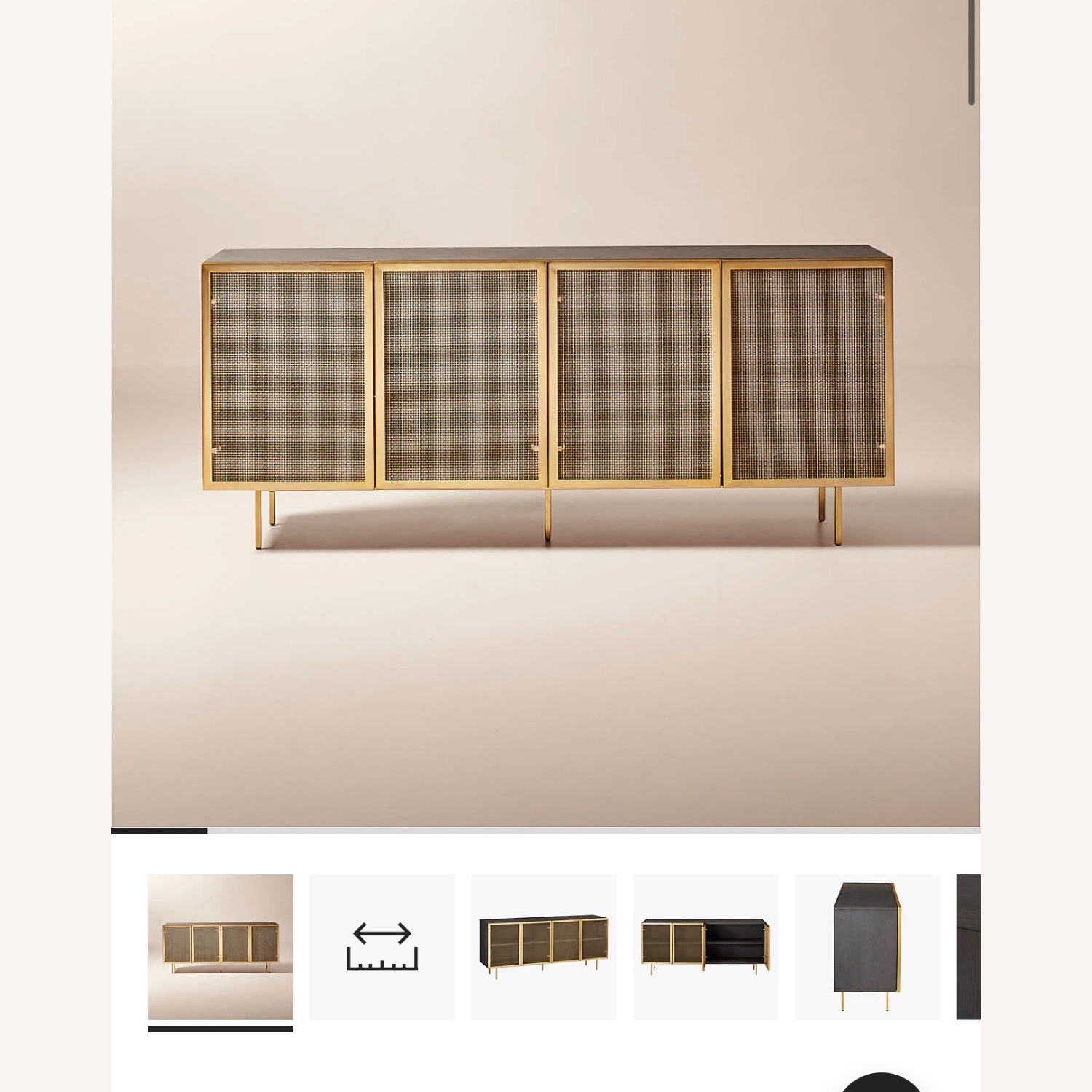 CB2 Trace 71" Brass Wire Mesh Credenza - image-2