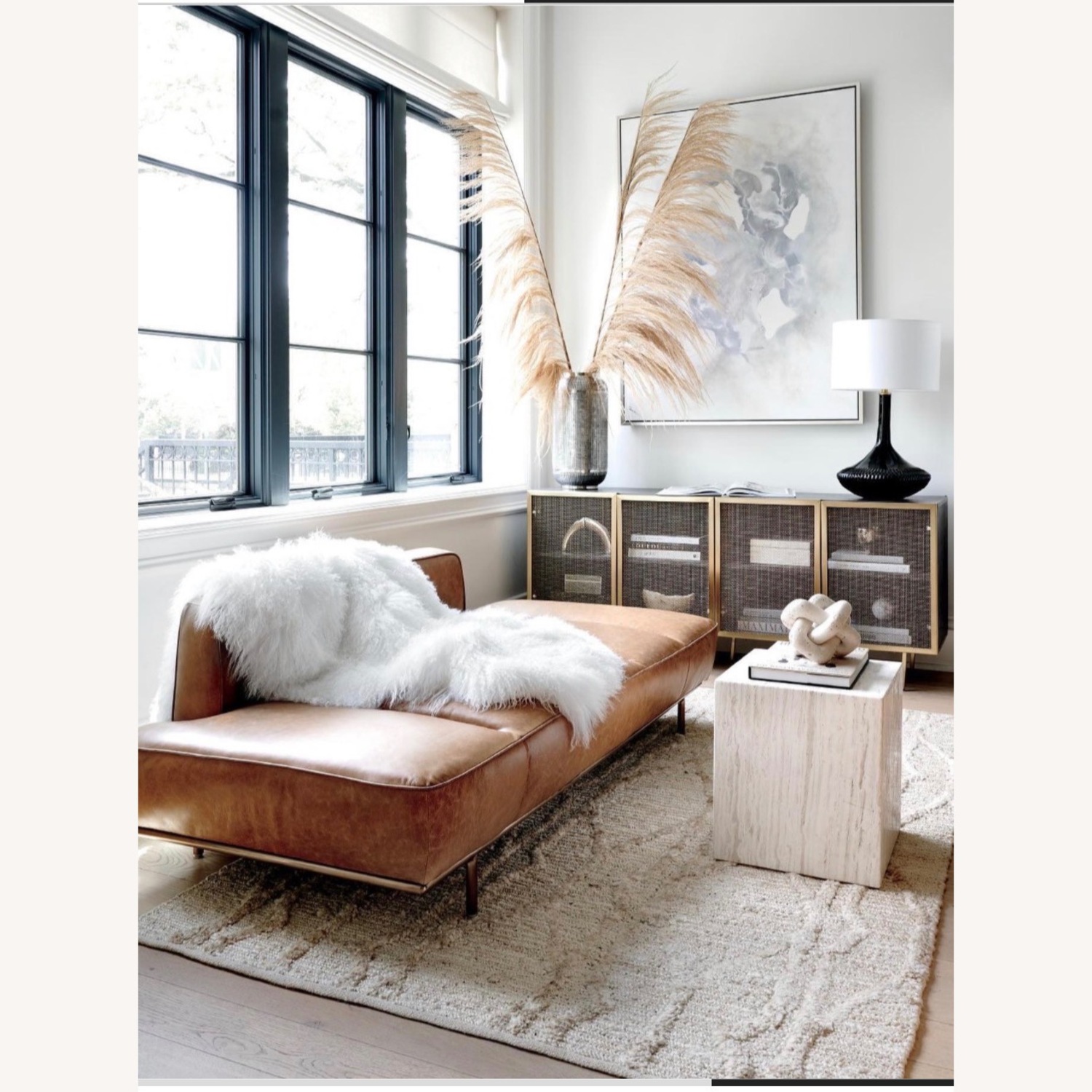 CB2 Trace 71" Brass Wire Mesh Credenza - image-1