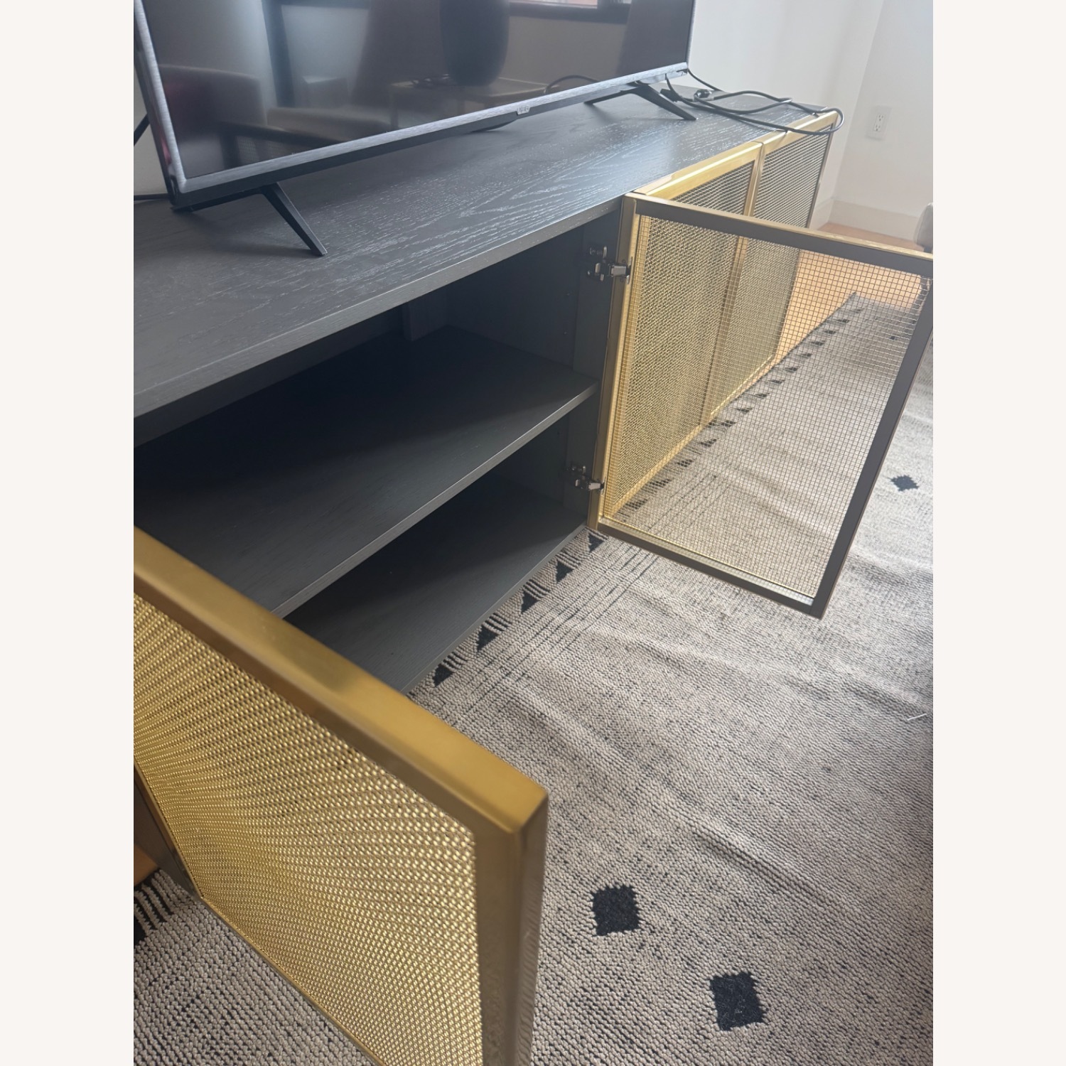 CB2 Trace 71" Brass Wire Mesh Credenza - image-6