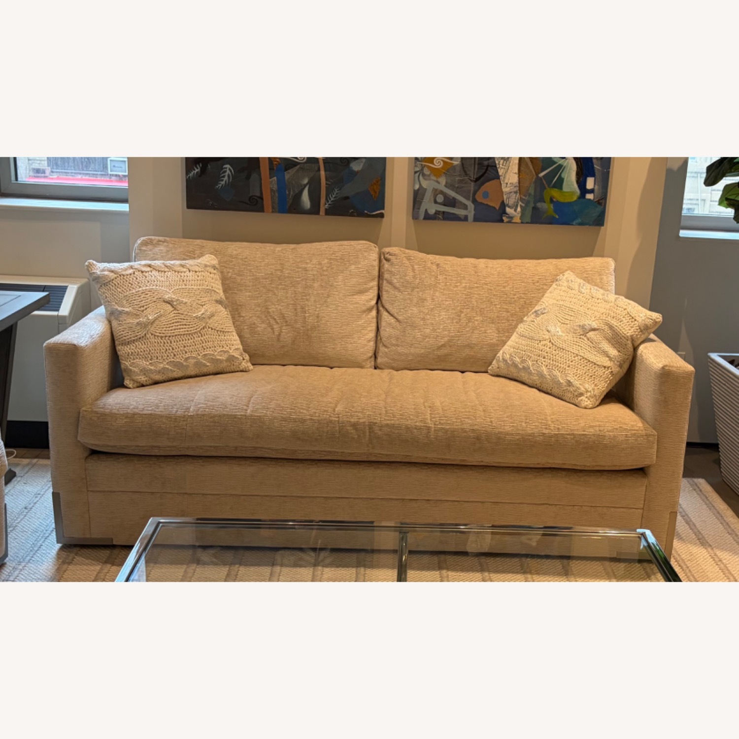 Kravet White Fabric 2 Seater Sofa - image-1
