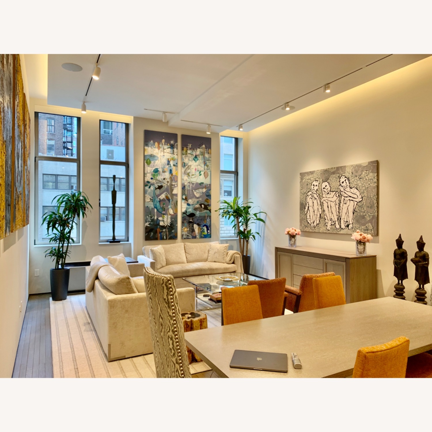 Kravet White Fabric 2 Seater Sofa - image-3