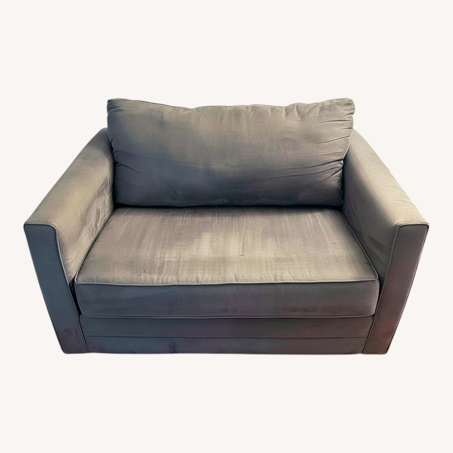 Dark Gray Suede Sleeper Sofa - image-0