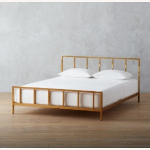 Used CB2 Alchemy Queen Size Gold Bed for sale on AptDeco