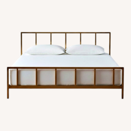 Used CB2 Alchemy Queen Size Gold Bed for sale on AptDeco