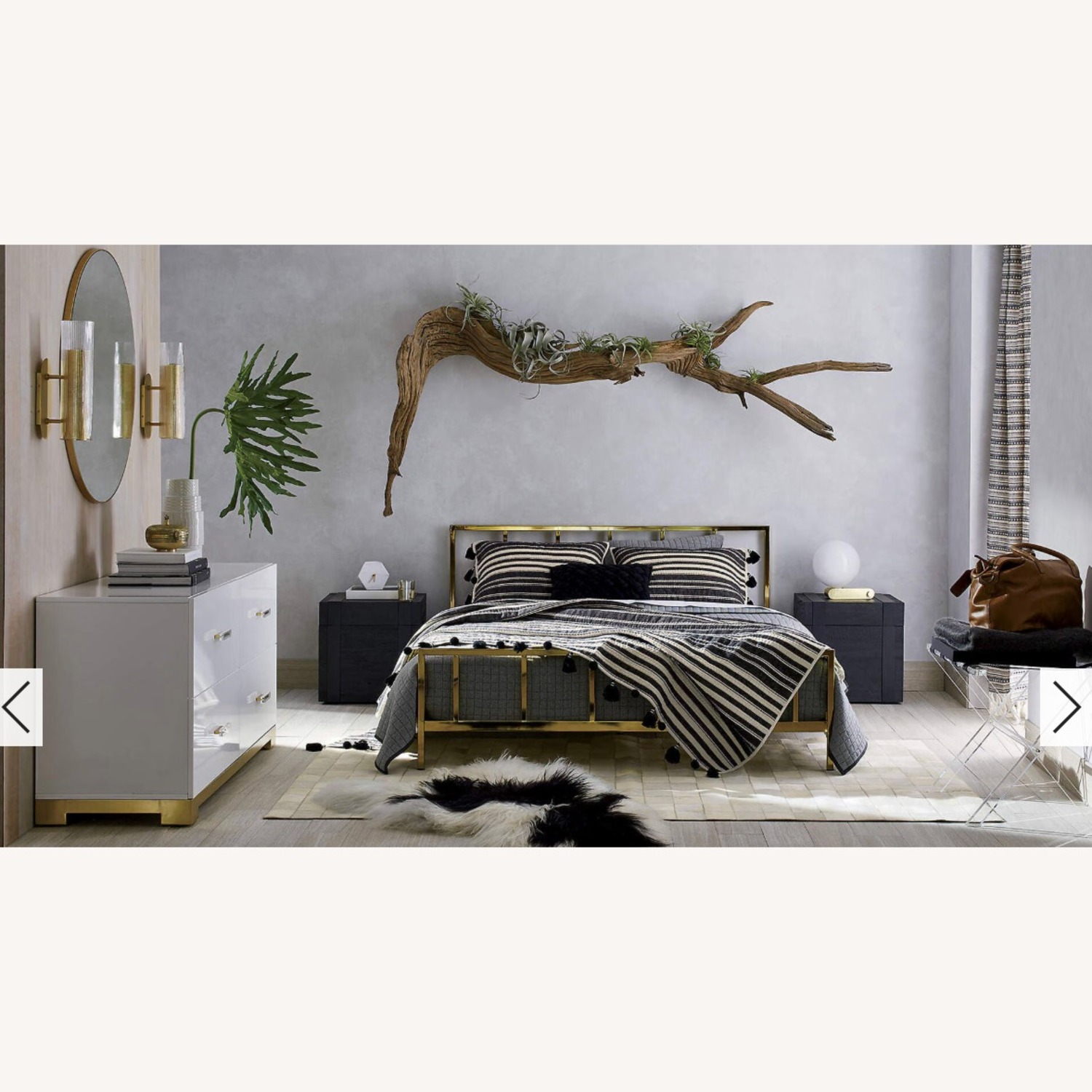 CB2 Alchemy Queen Size Gold Bed - image-4
