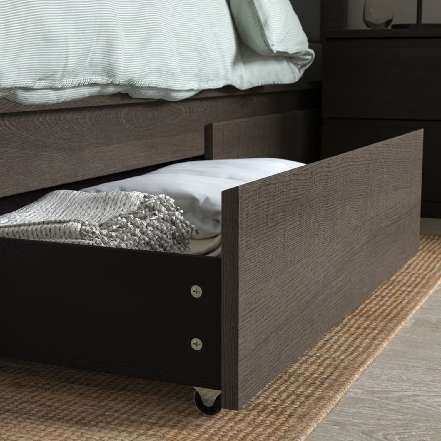 IKEA Malm Dark Brown Wood Queen Bed - image-6