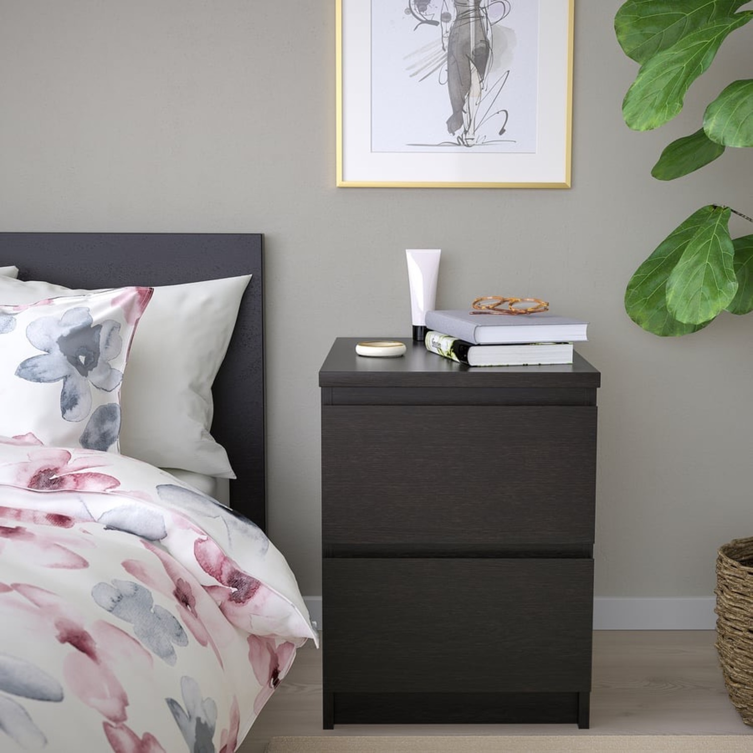 IKEA Malm Dark Brown Wood Chest - image-2