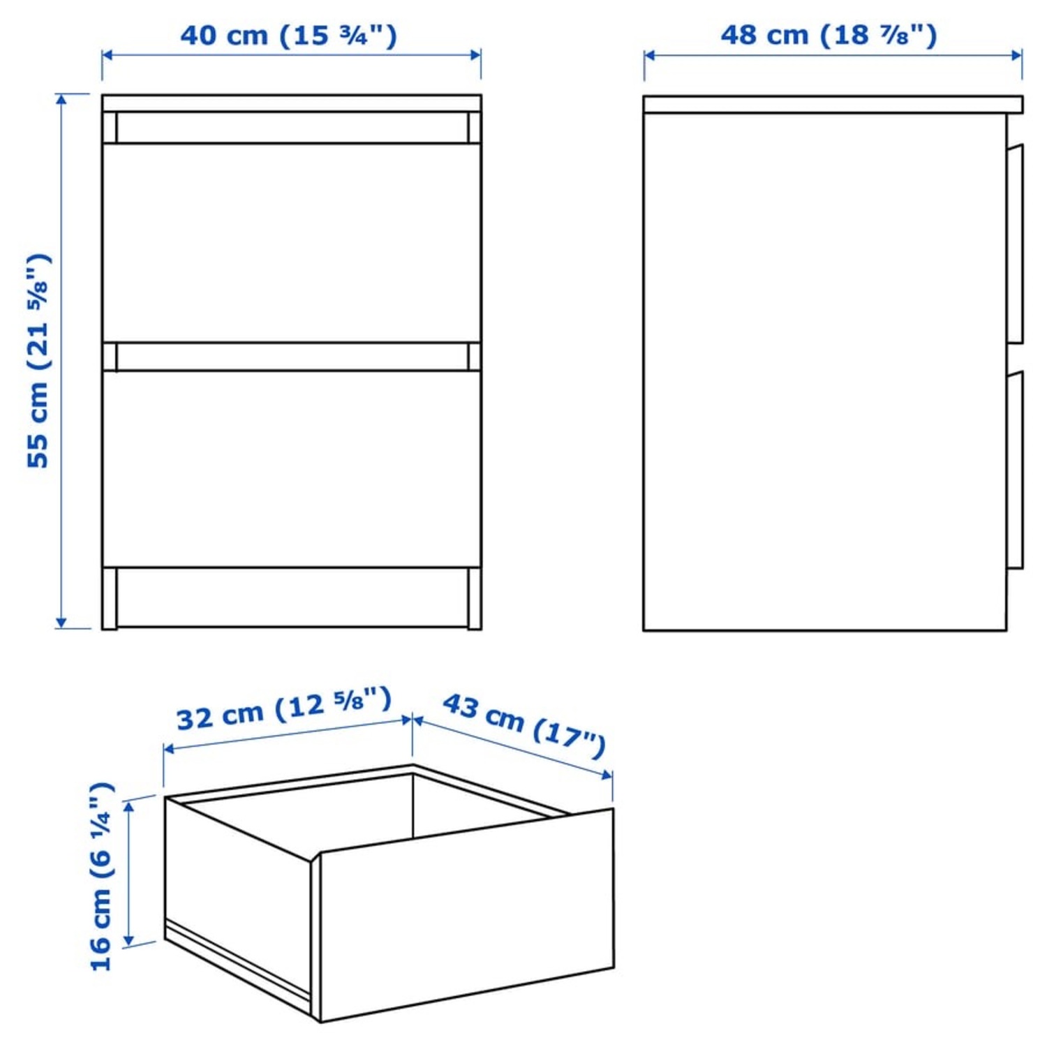 IKEA Malm Dark Brown Wood Chest - image-6