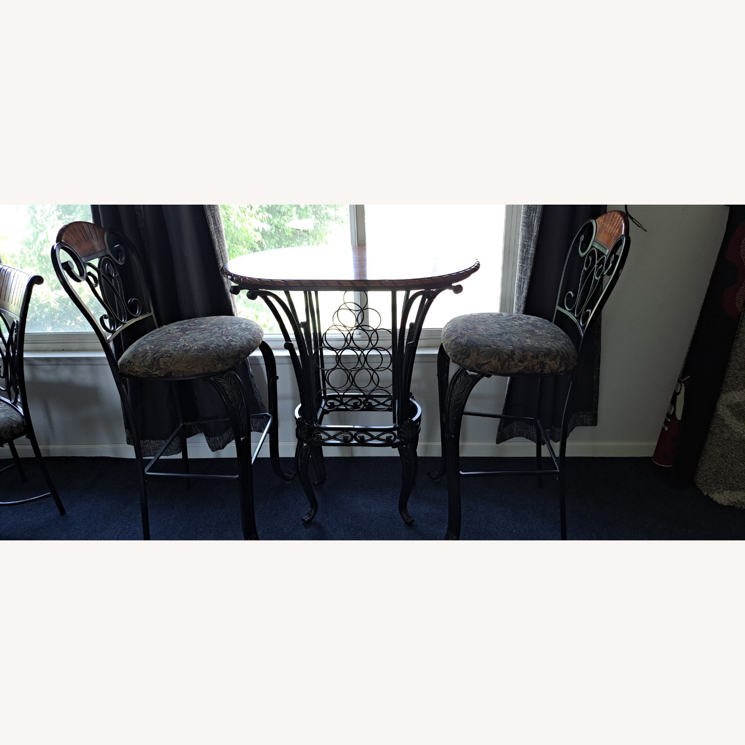 Wine Rack,Barstool Table and 2 Chairs - image-5