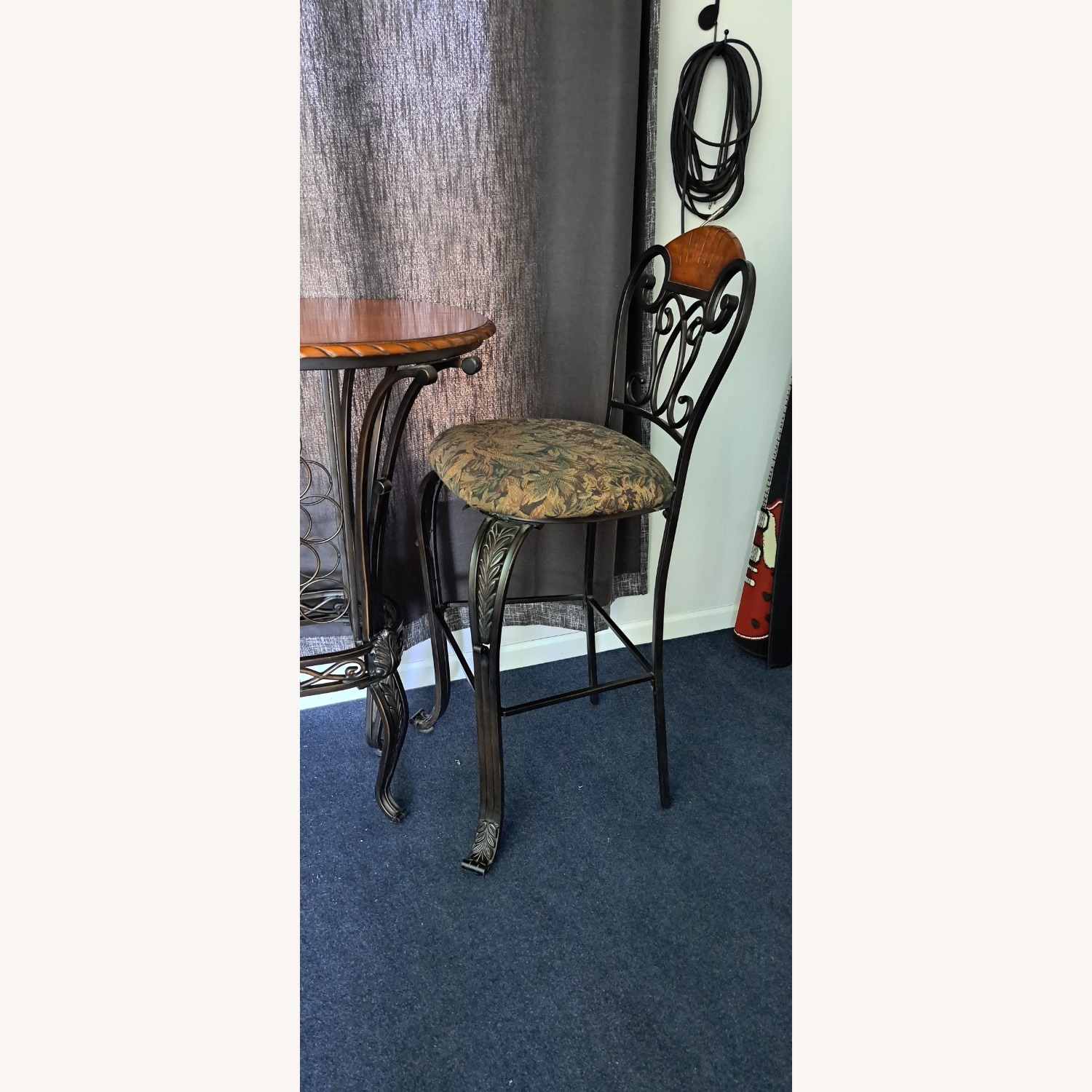 Wine Rack,Barstool Table and 2 Chairs - image-1