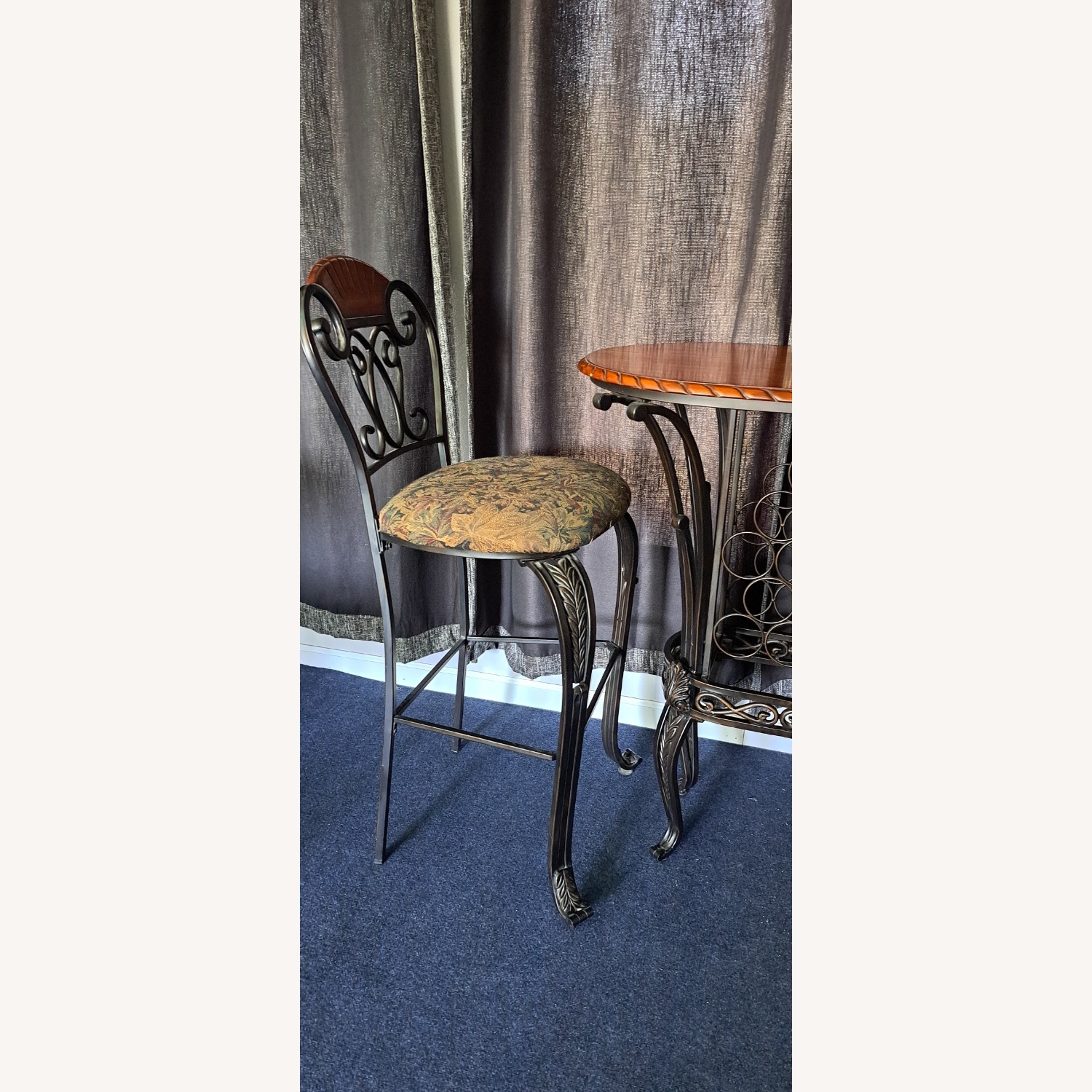 Wine Rack,Barstool Table and 2 Chairs - image-4