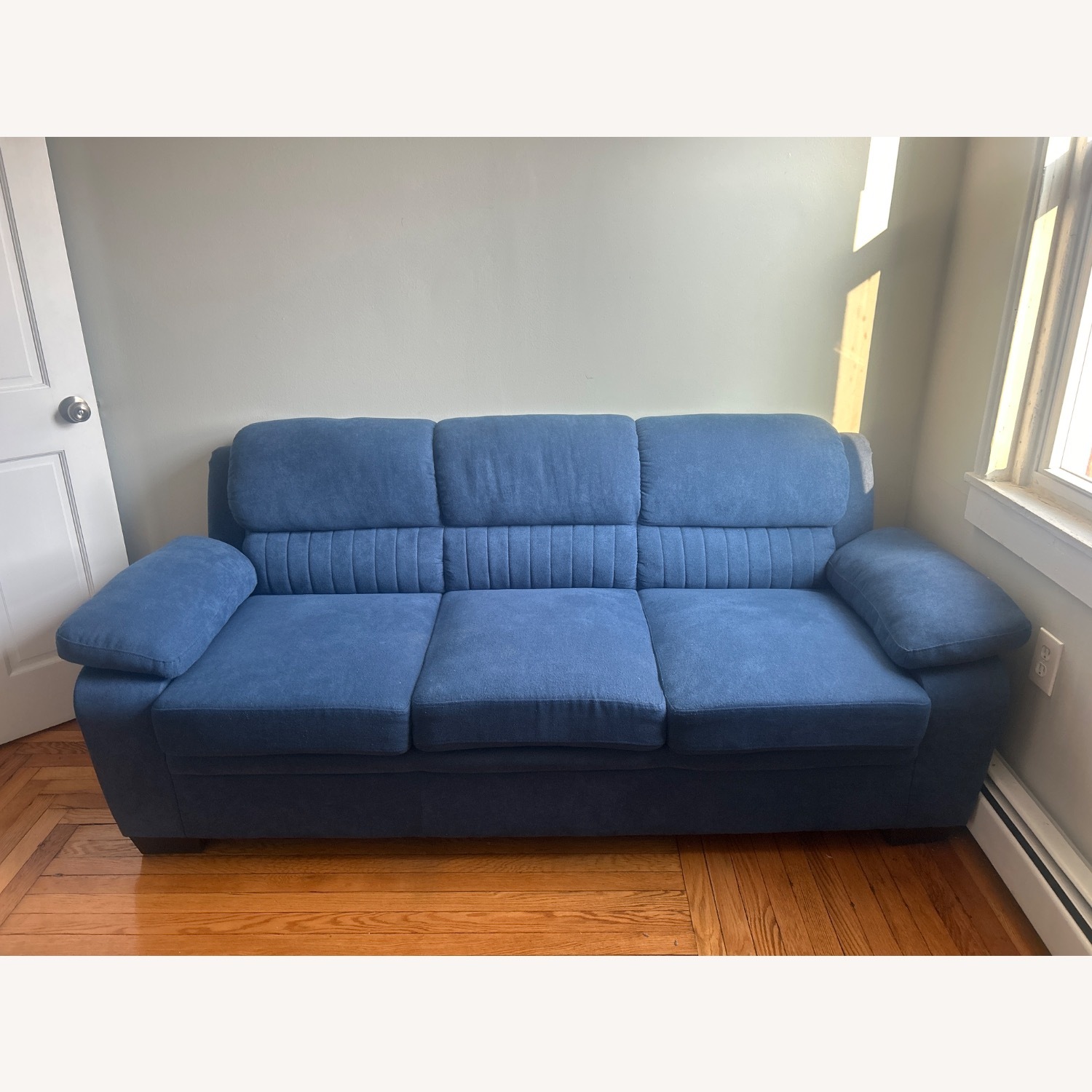 Raymour & Flanigan Felicia Blue 3+ Seater Sofa - image-1