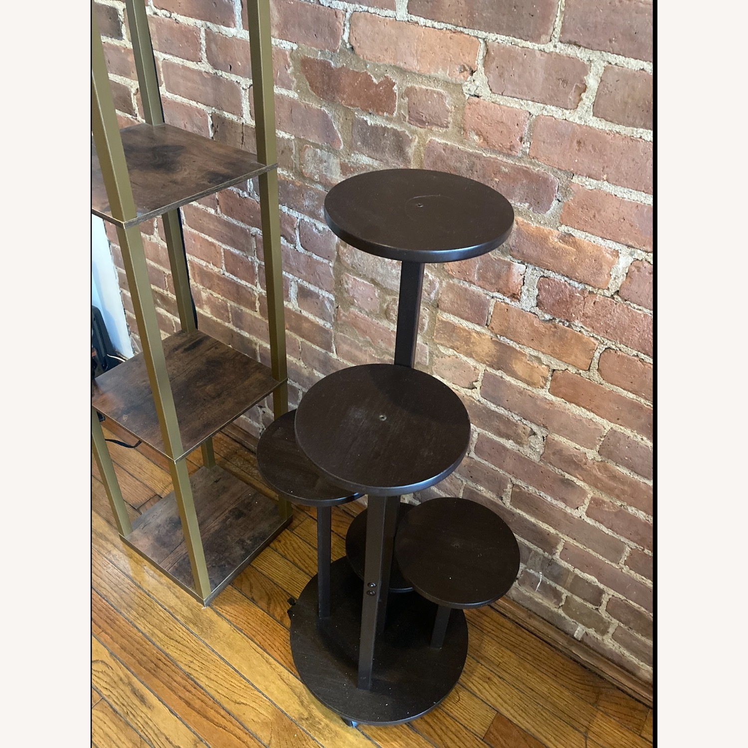 Black Plant Stand with Wheels - image-1