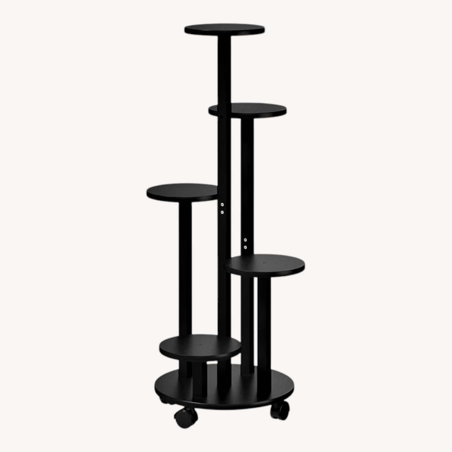 Black Plant Stand with Wheels - image-0