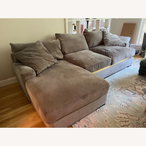 Used Macy's Rhyder Light Gray Fabric 2 Piece Sectional for sale on AptDeco