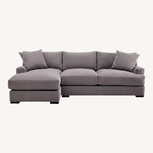 Used Macy's Rhyder Light Gray Fabric 2 Piece Sectional for sale on AptDeco