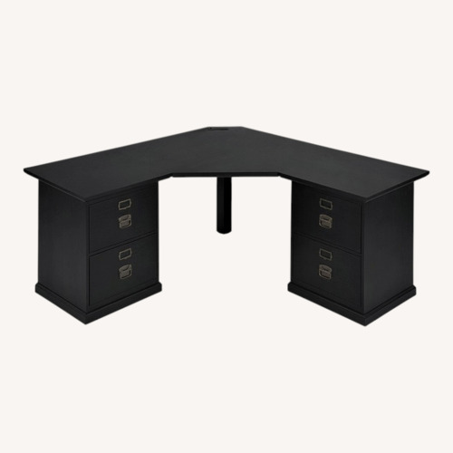 Used Pottery Barn Bedford Black Wood Desk for sale on AptDeco